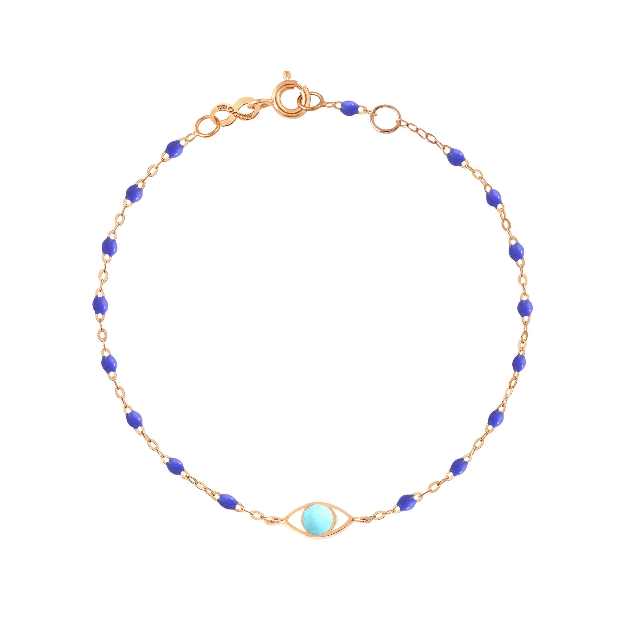 Bracelet bleu layette Classique Gigi, or rose, 17 cm – Gigi