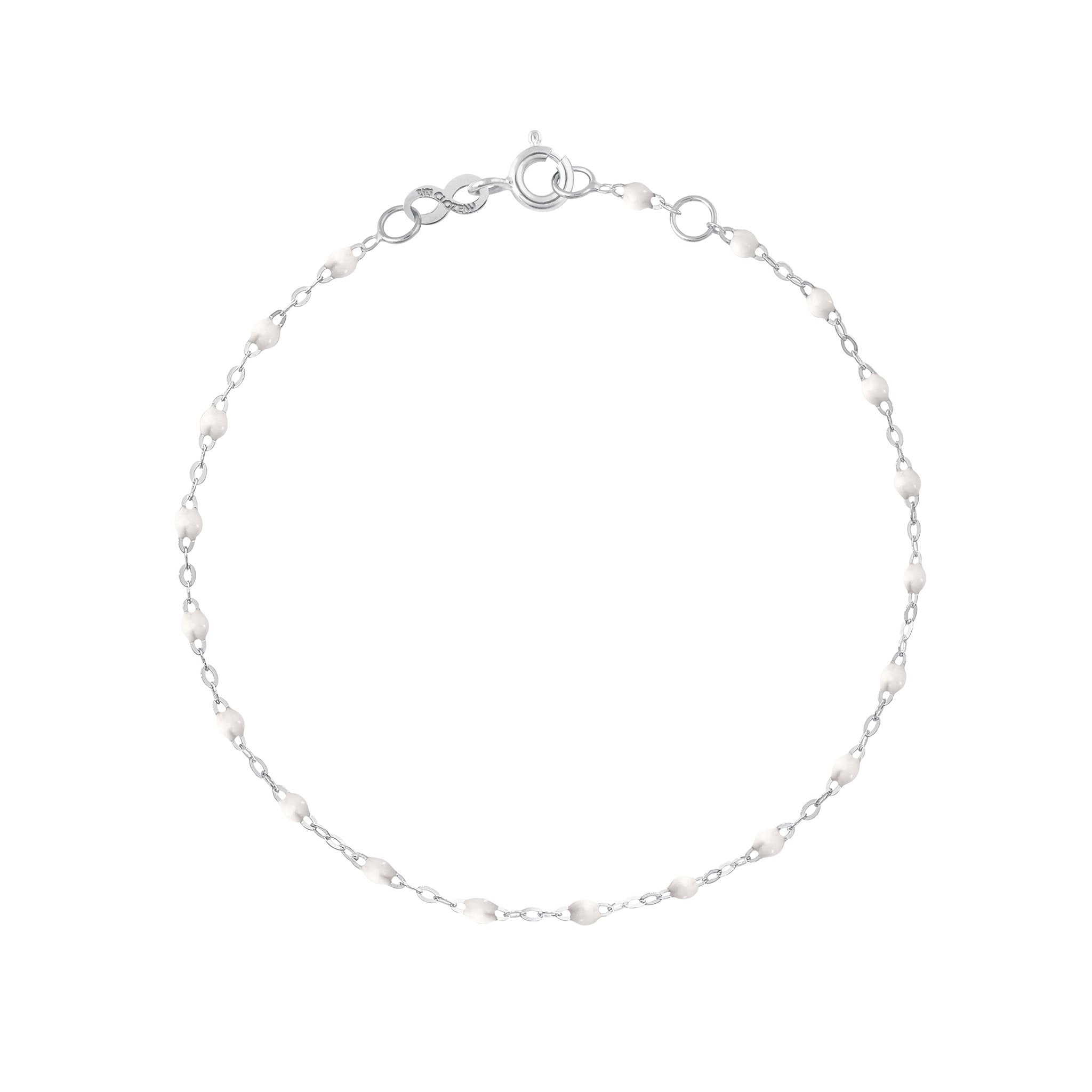 Bracelet blanc Classique Gigi, or blanc, 15 cm