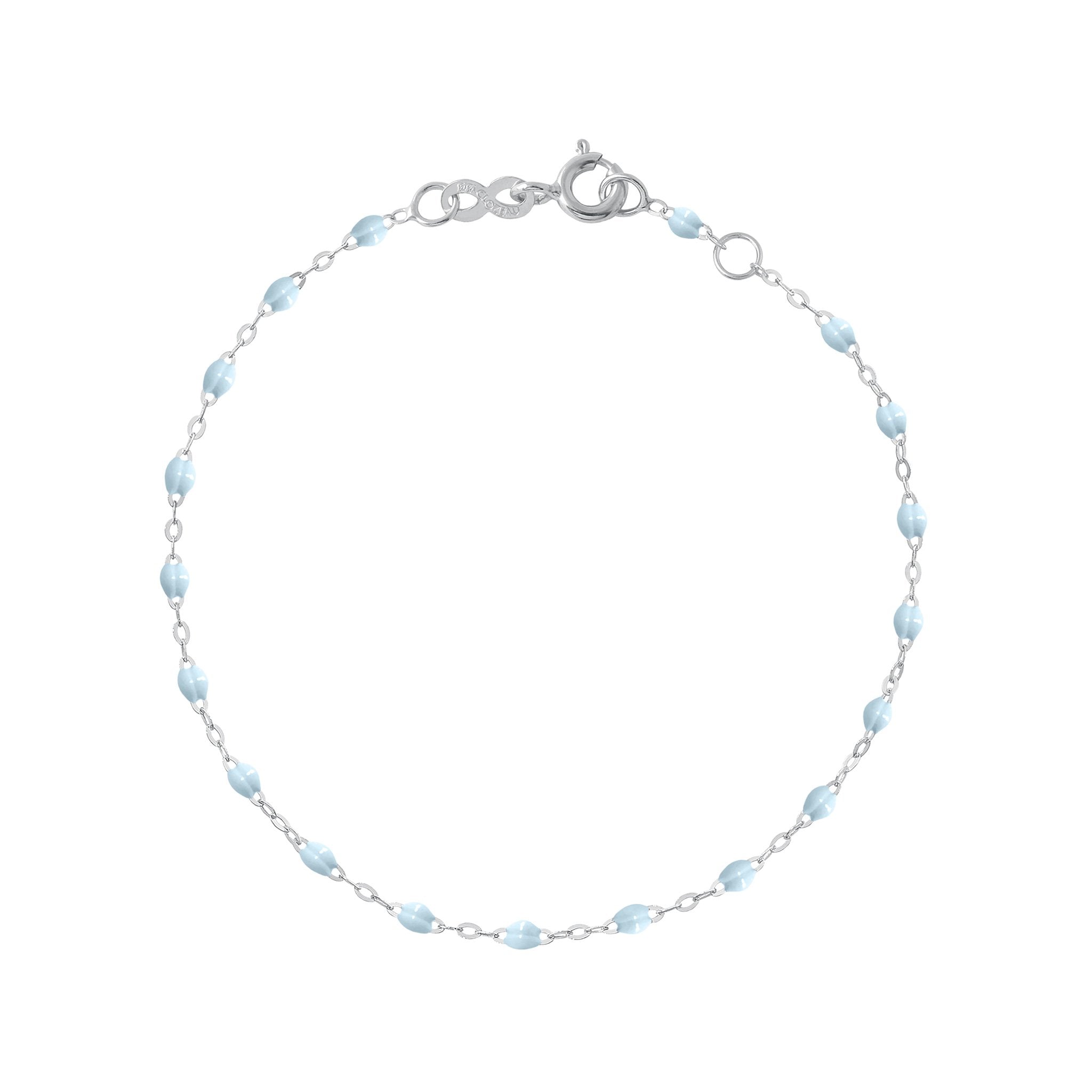 Bracelet bleu layette Classique Gigi, or blanc, 15 cm