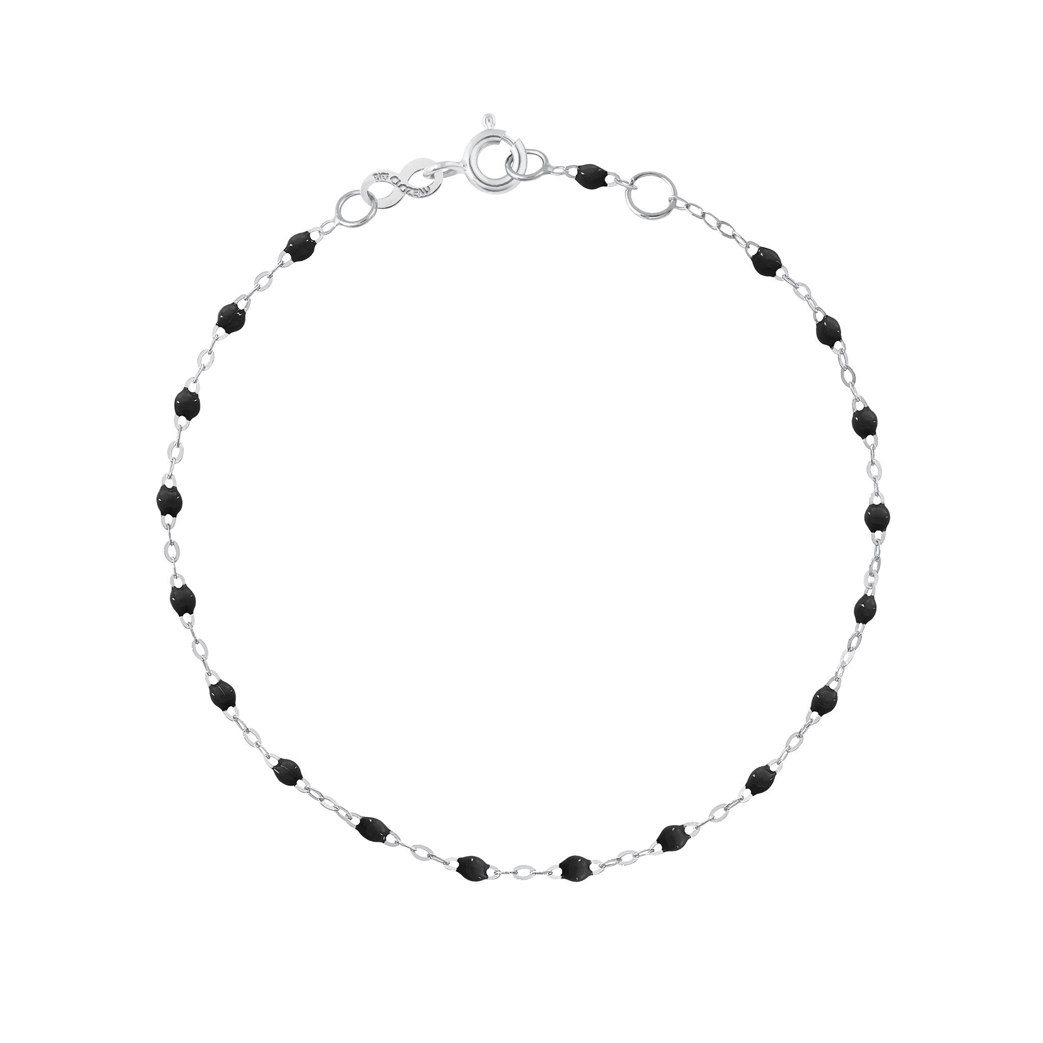 Bracelet noir Classique Gigi, or blanc, 15 cm