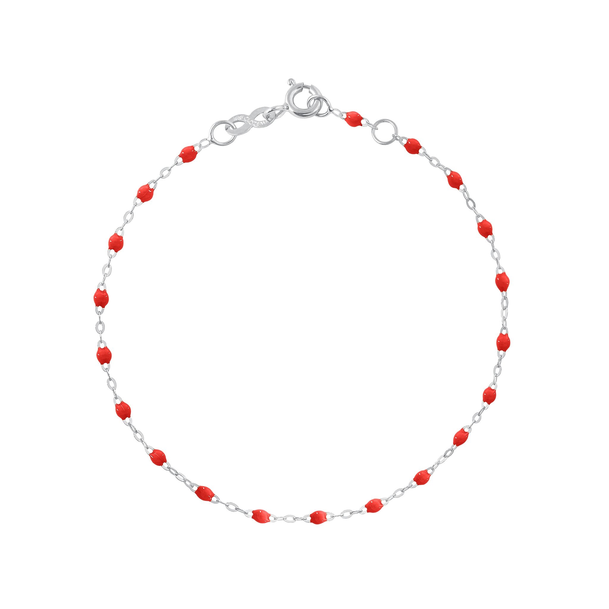 Bracelet coquelicot Classique Gigi, or blanc, 15 cm