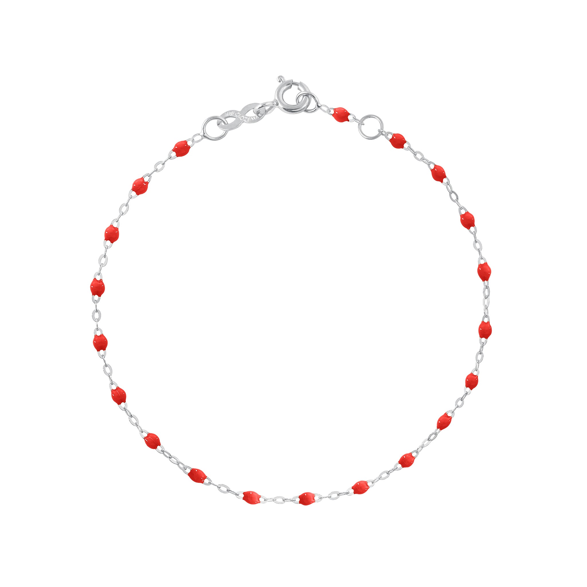 Bracelet cheville coquelicot Classique Gigi, or blanc, 24 cm classique gigi Référence :  b3gi001g3124xx -1