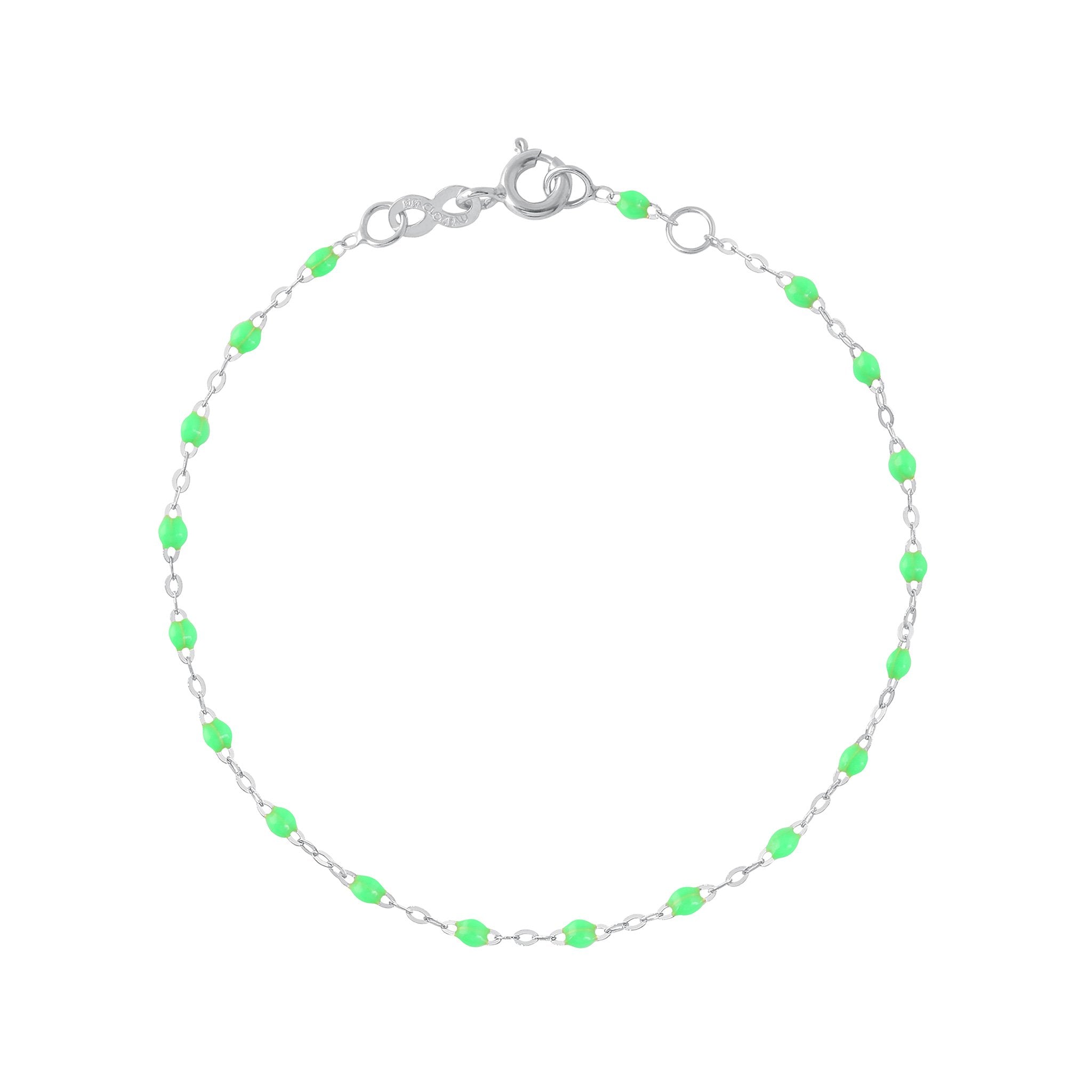 Bracelet vert fluo Classique Gigi, or blanc, 18 cm classique gigi Référence :  b3gi001g3618xx -1