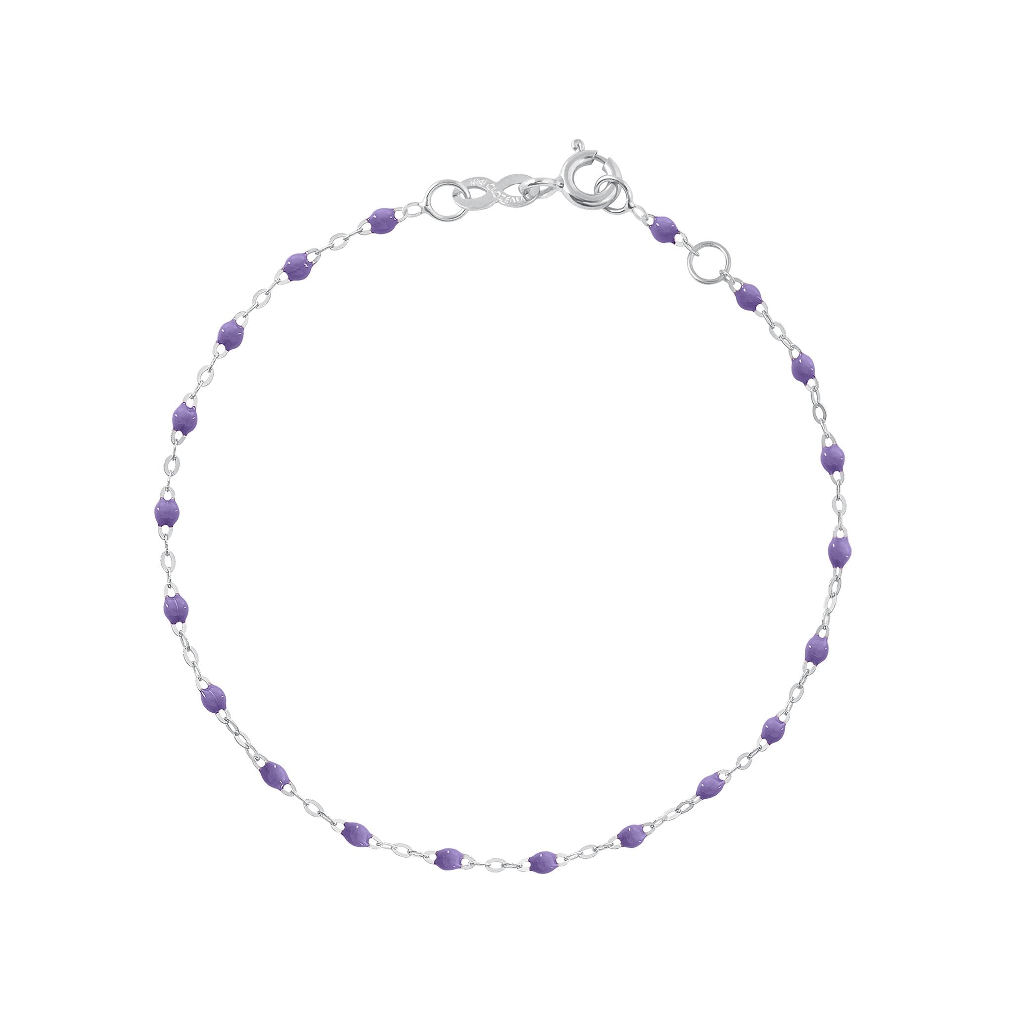 Bracelet mauve Classique Gigi, or blanc, 18 cm