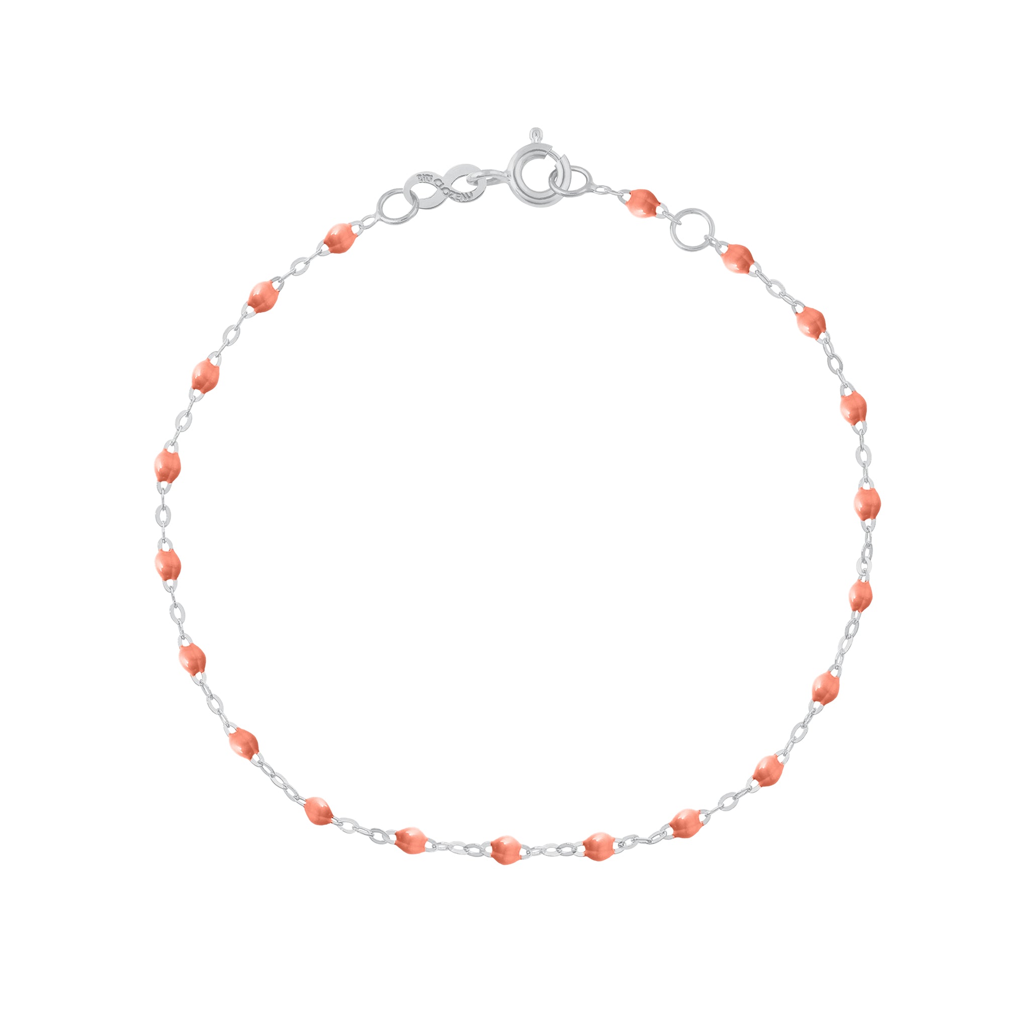 Bracelet saumon Classique Gigi, or blanc, 15 cm