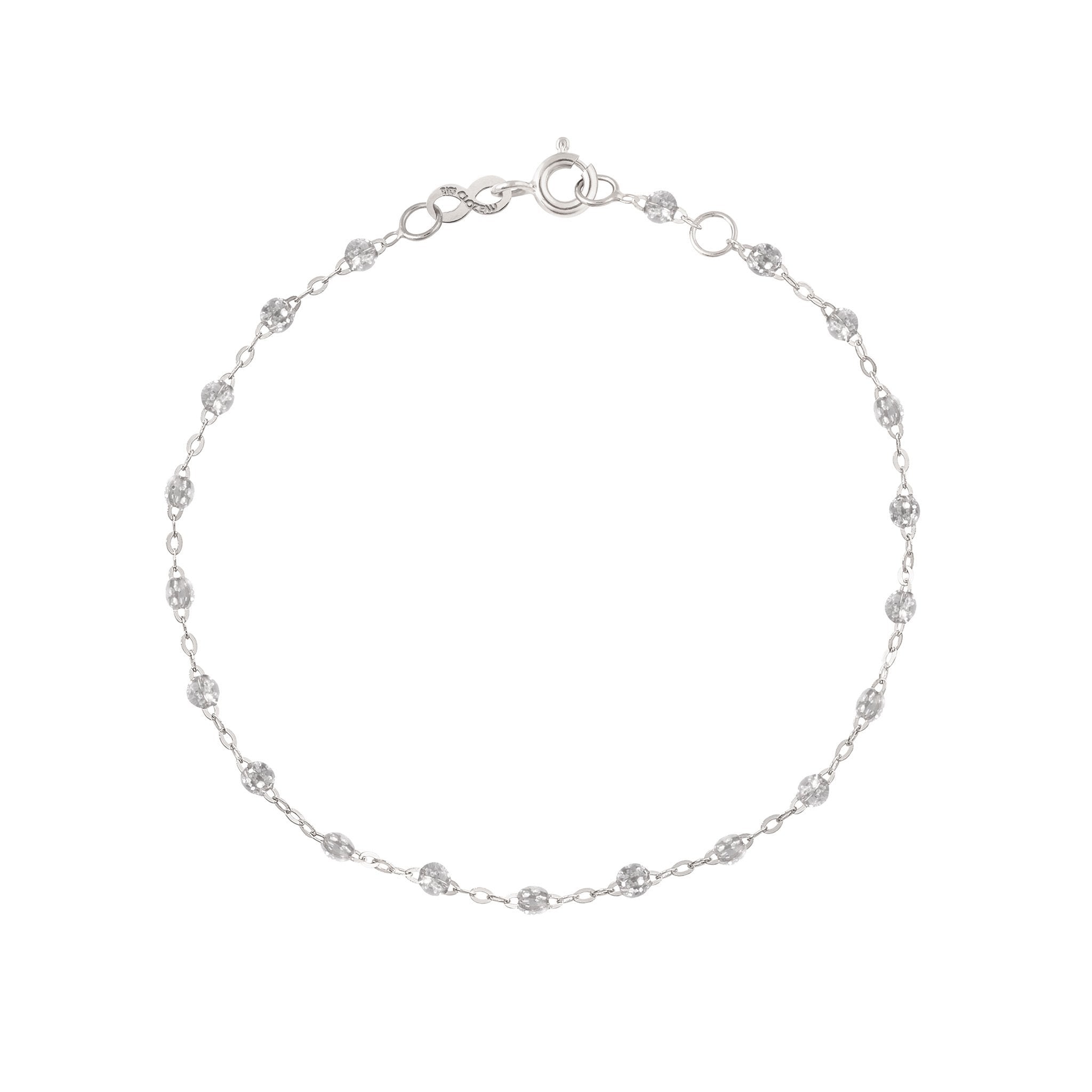 Bracelet sparkle Classique Gigi, or blanc, 19 cm