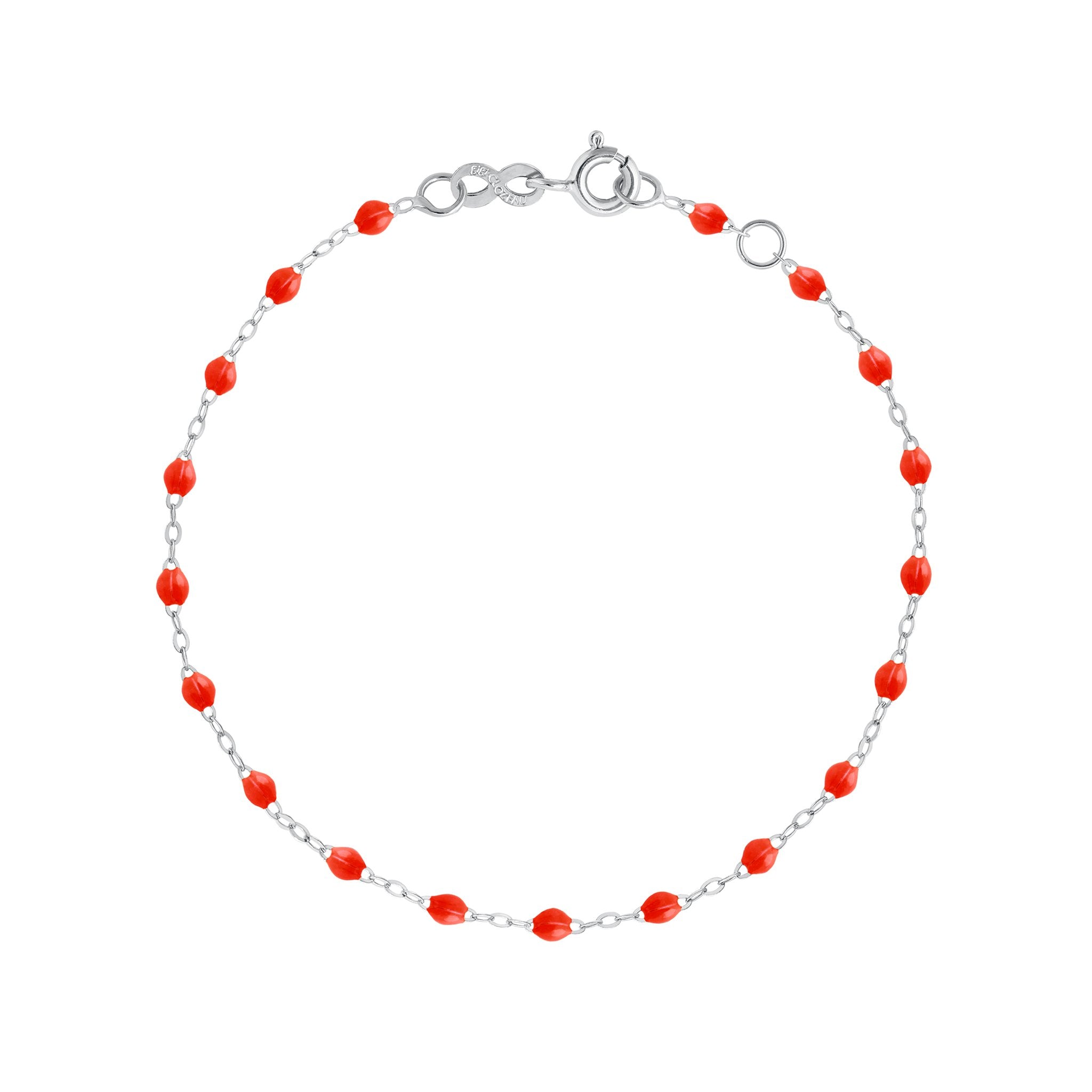 Bracelet corail Classique Gigi, or blanc, 18 cm