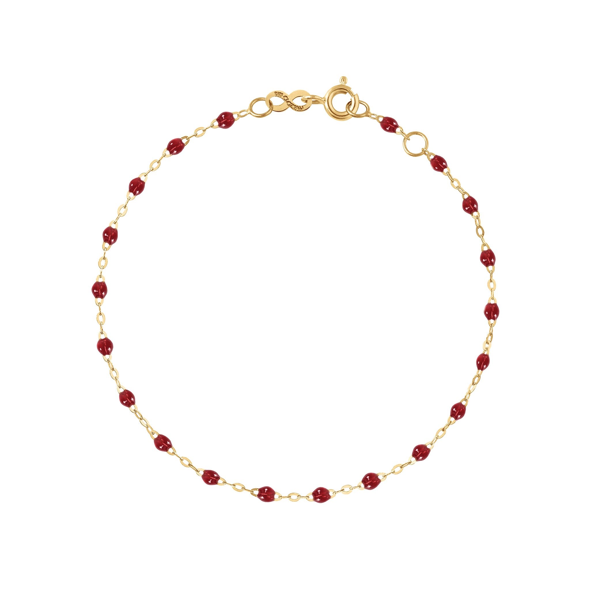 Bracelet rouge Classique Gigi, or jaune, 18 cm