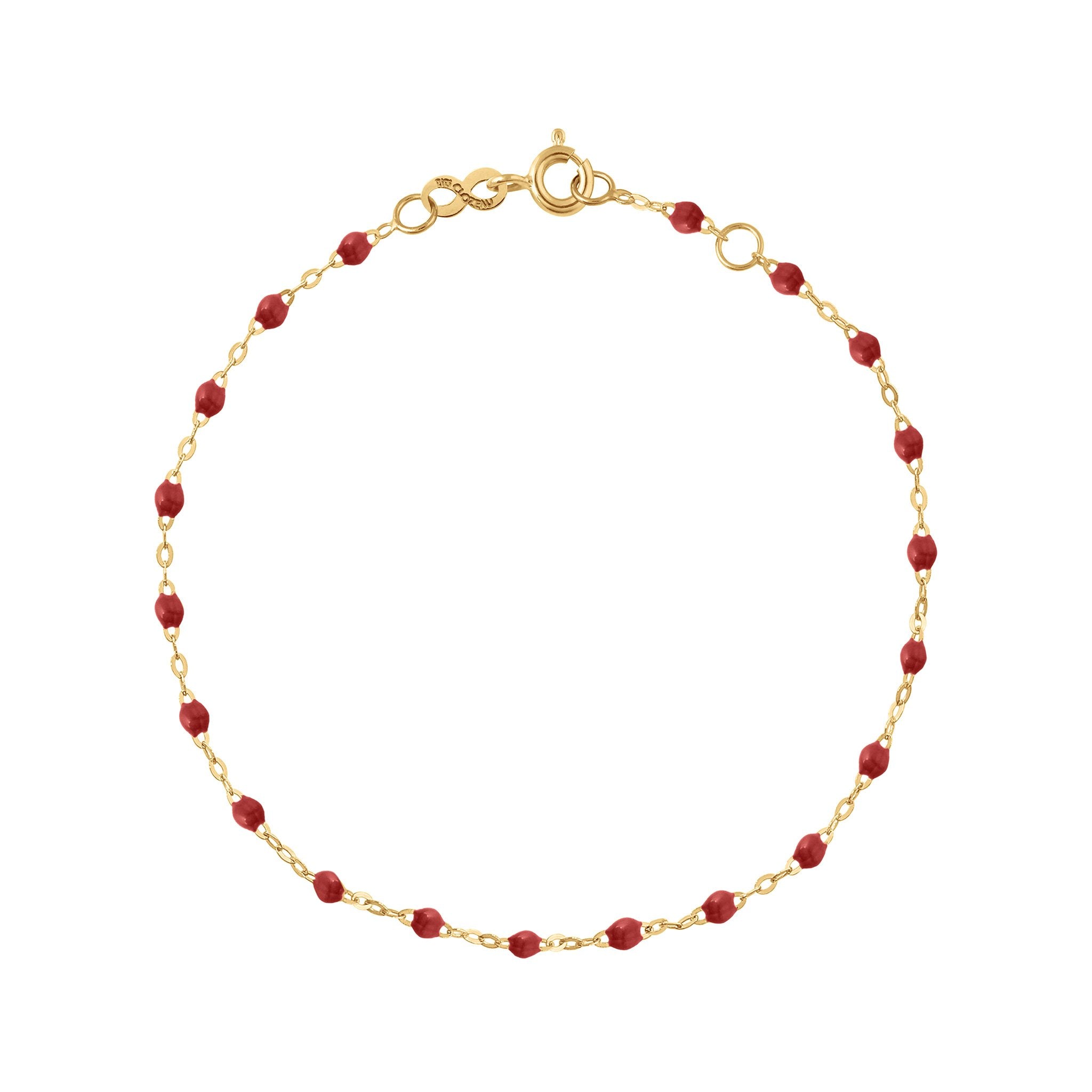 Bracelet bordeaux Classique Gigi, or jaune, 15 cm