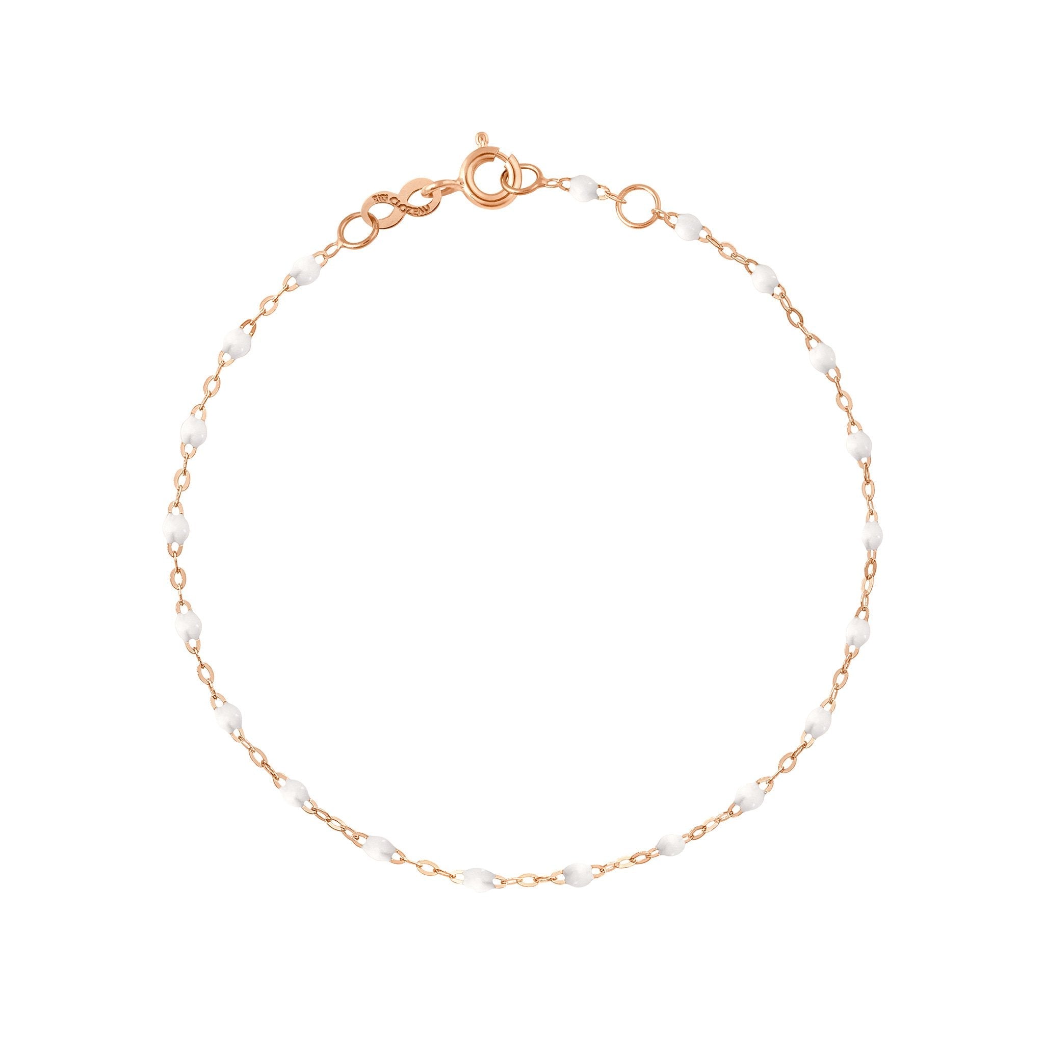 Bracelet blanc Classique Gigi, or rose, 19 cm