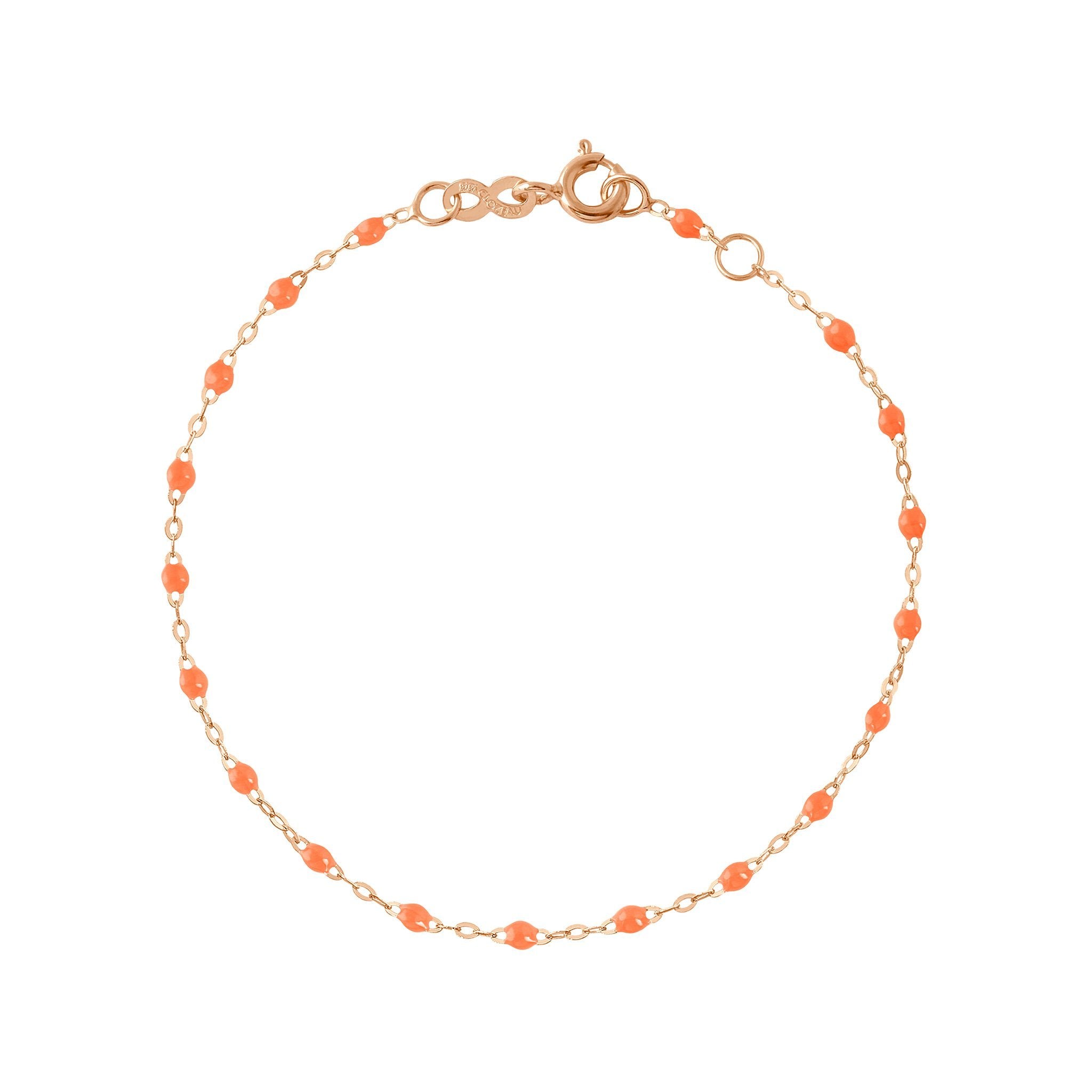 Bracelet orange fluo Classique Gigi, or rose, 15 cm