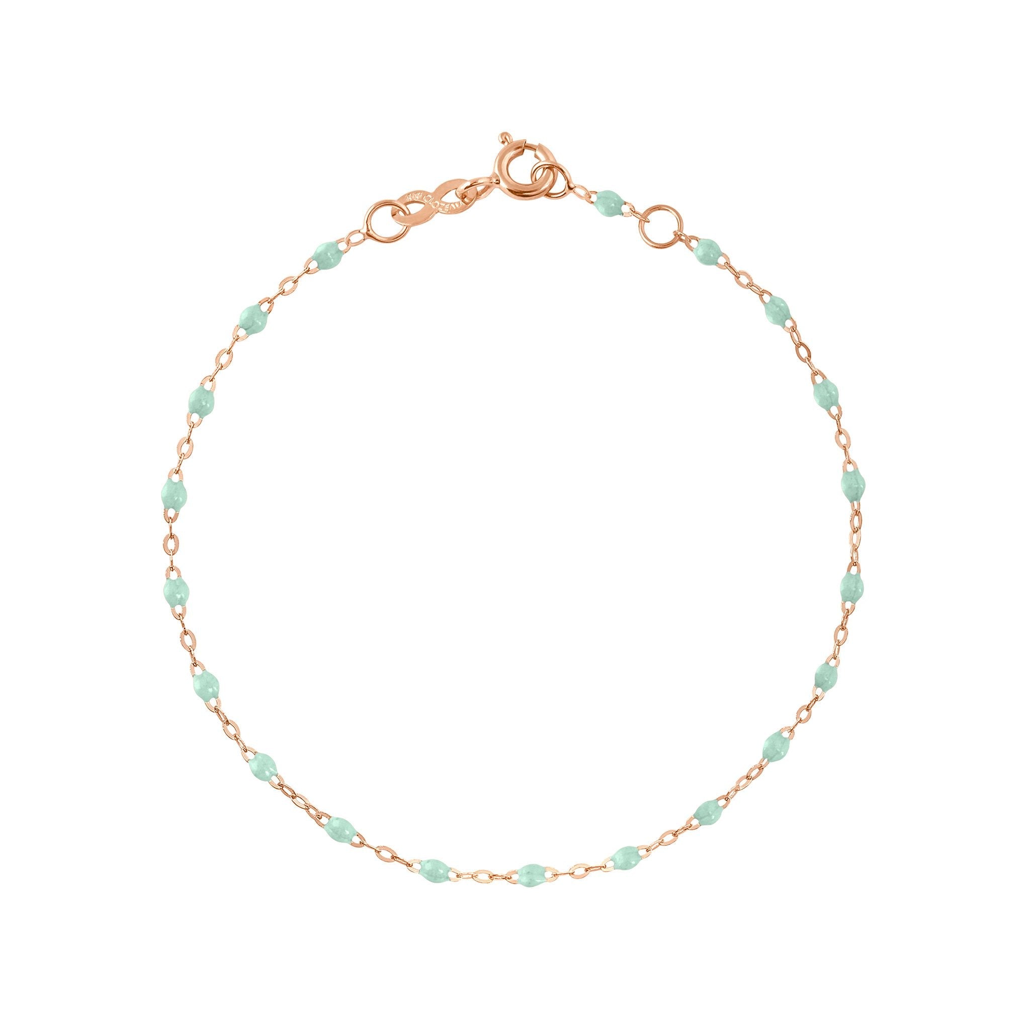 Bracelet jade Classique Gigi, or rose, 19 cm