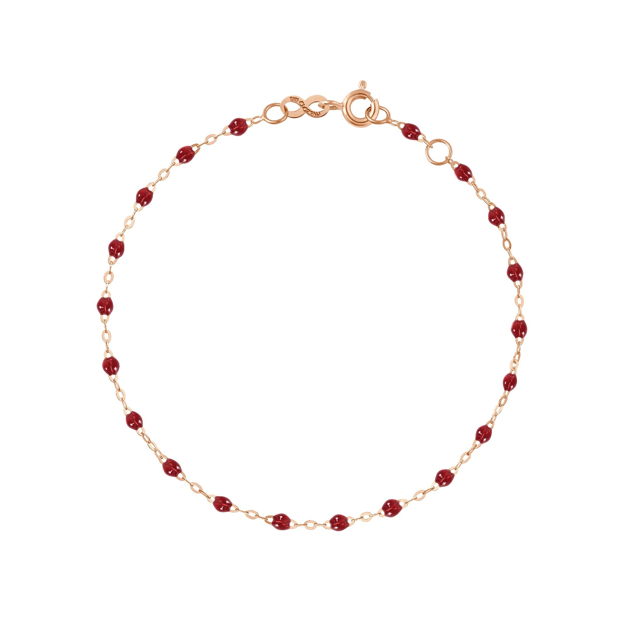 Bracelet rouge Classique Gigi, or rose, 15 cm