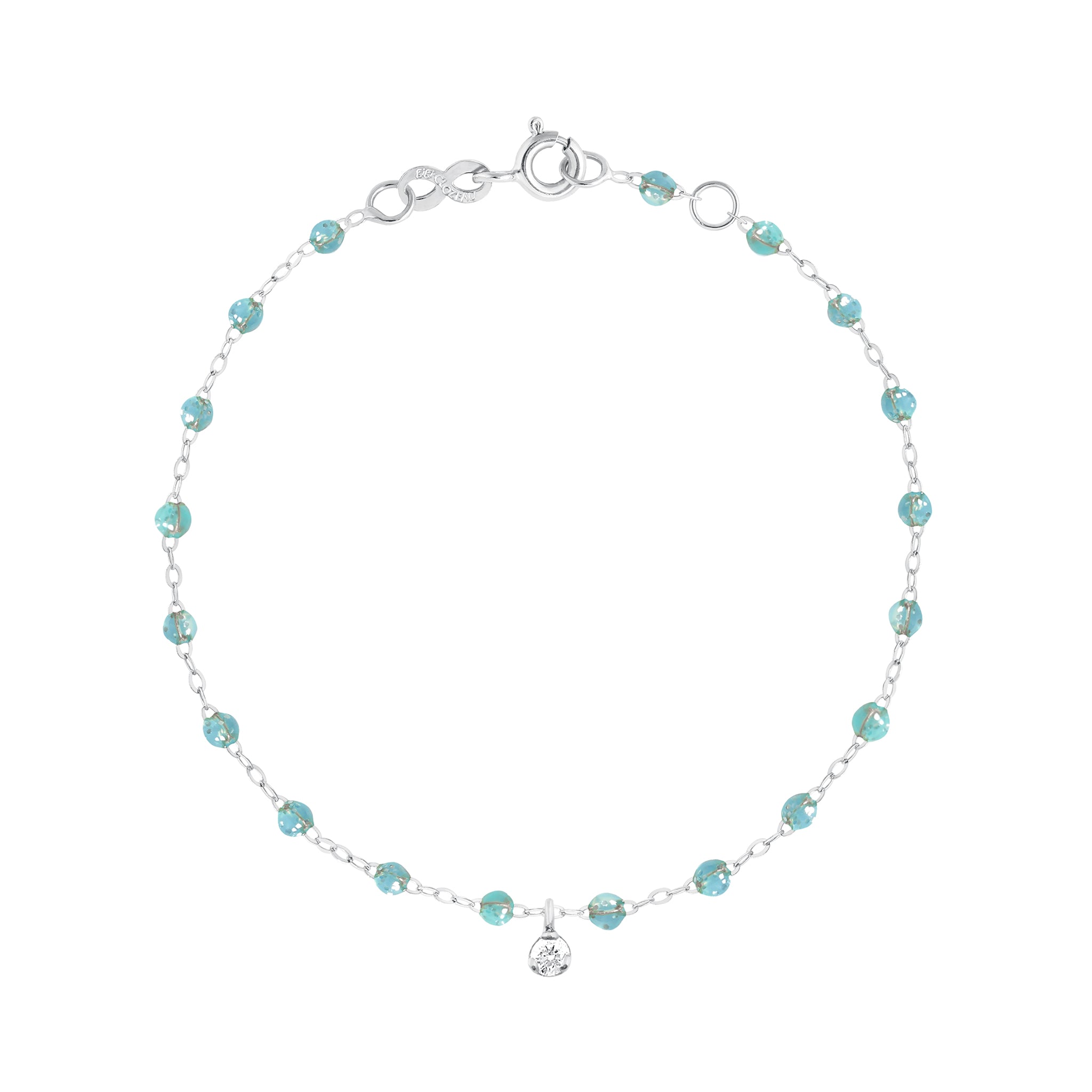 Bracelet aqua Gigi Suprême, or blanc, 1 diamant, 17 cm gigi suprême Référence :  b3gs001g6217di -1