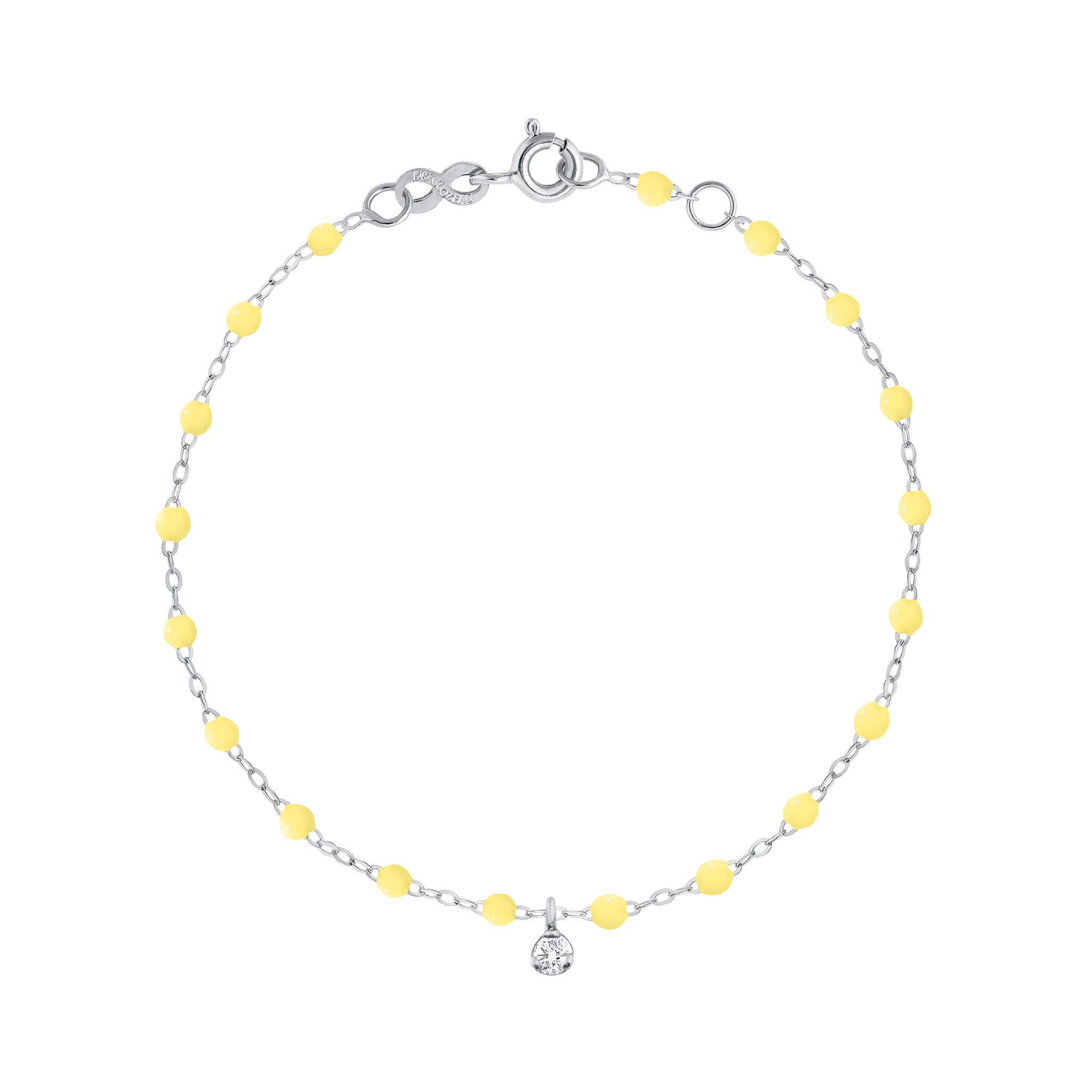 Bracelet mimosa Gigi Suprême, or blanc, 1 diamant, 17 cm gigi suprême Référence :  b3gs001g6417di -1