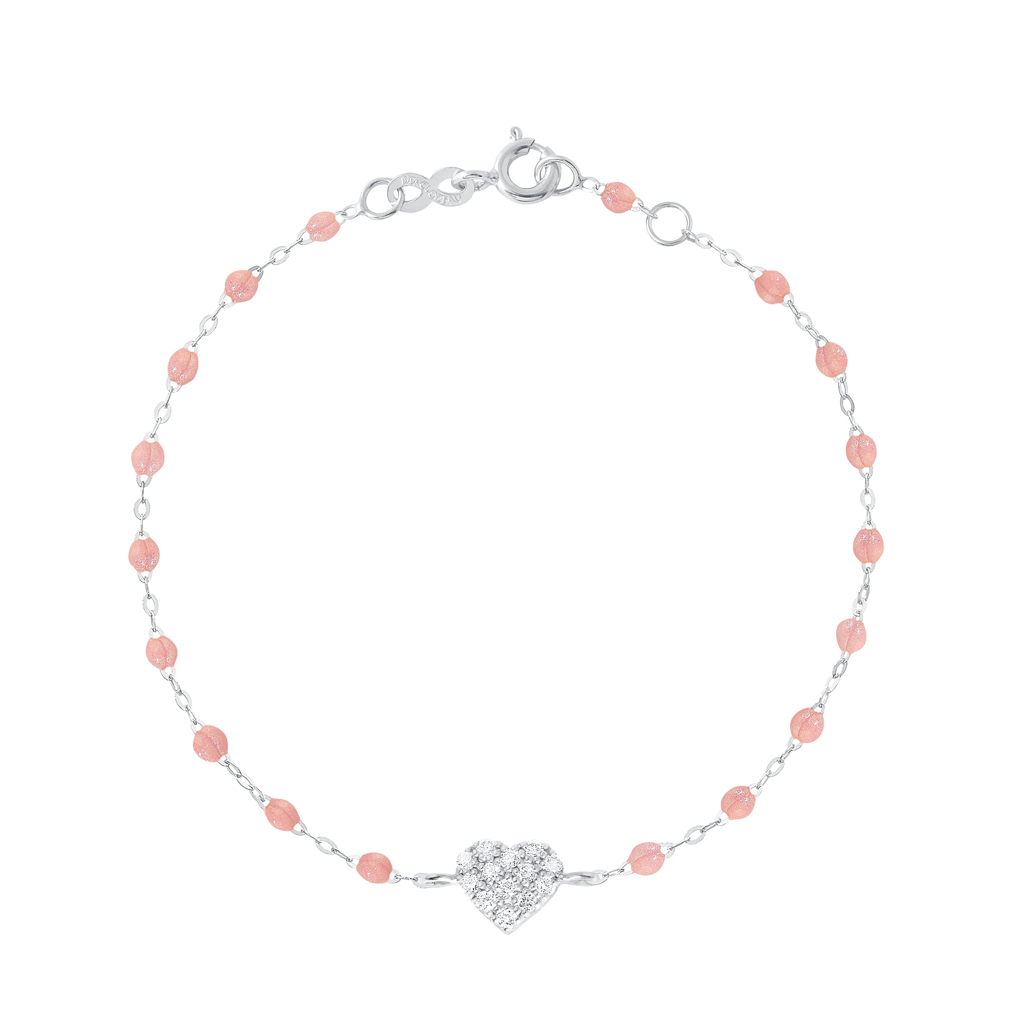 Bracelet blush In Love, diamants, or blanc, 17 cm