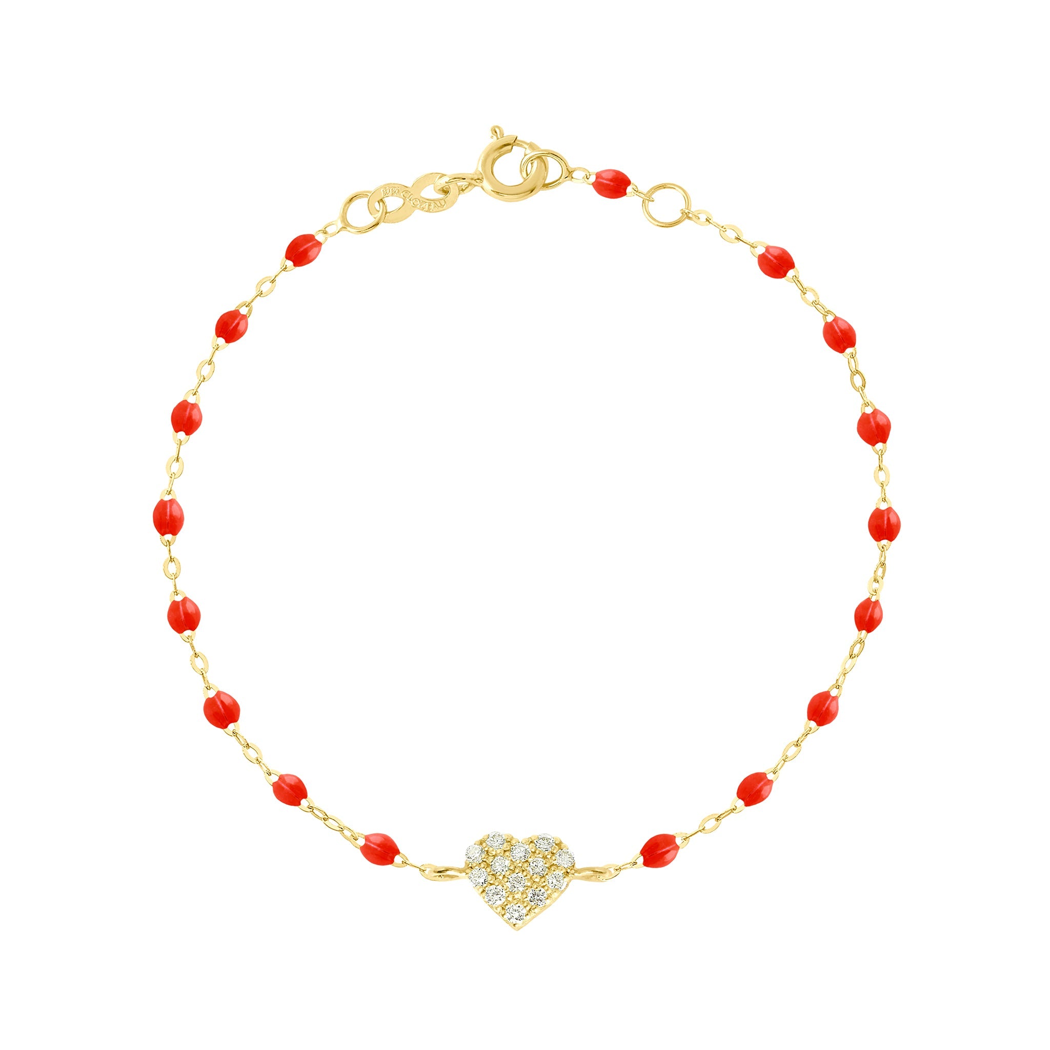 Bracelet corail In Love, diamants, or jaune, 17 cm in love Référence :  b3il001j5817di -1