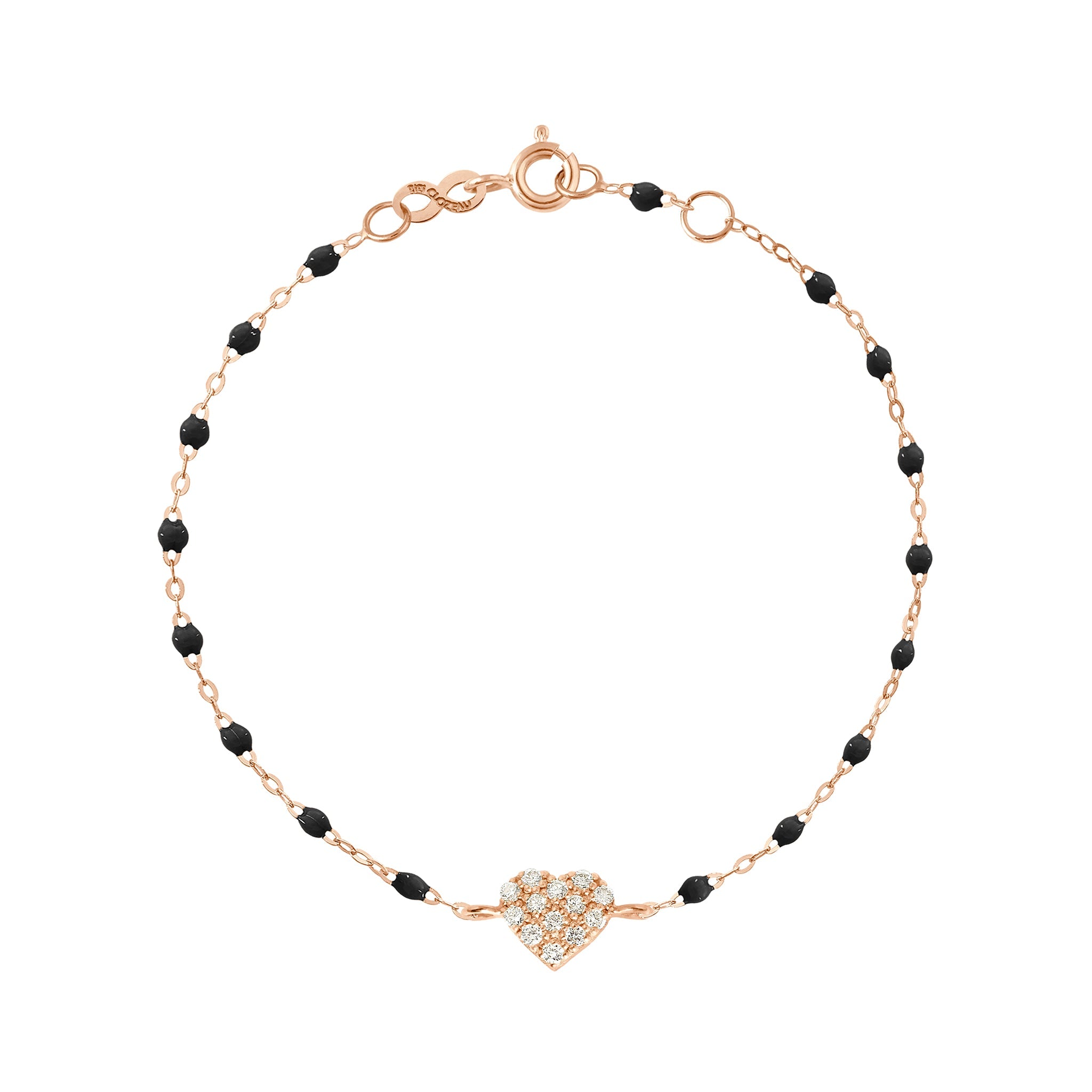 Bracelet noir In Love, diamants, or rose, 17 cm in love Référence :  b3il001r2017di -1