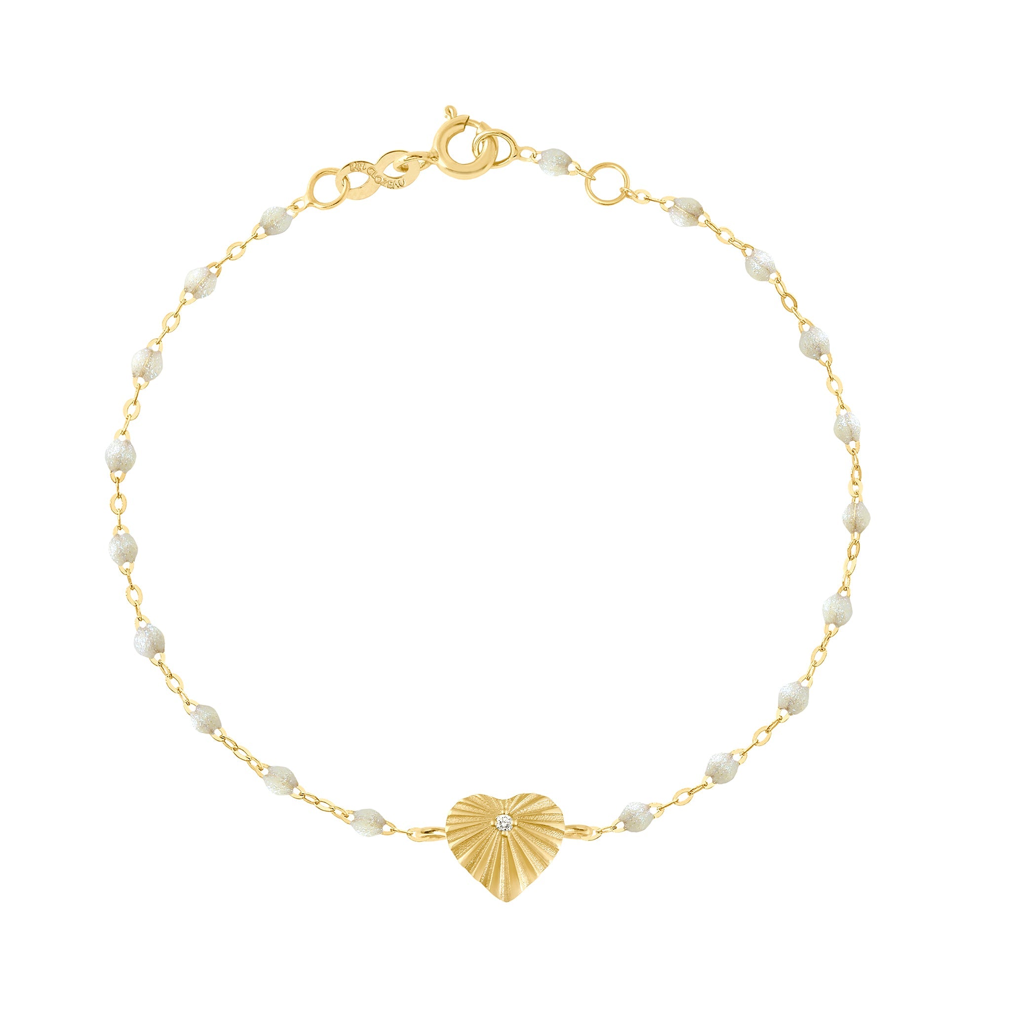 Bracelet opale Cœur Lumière, diamant, or jaune, 17 cm coeur lumière Référence :  b3lc001j6117di -1