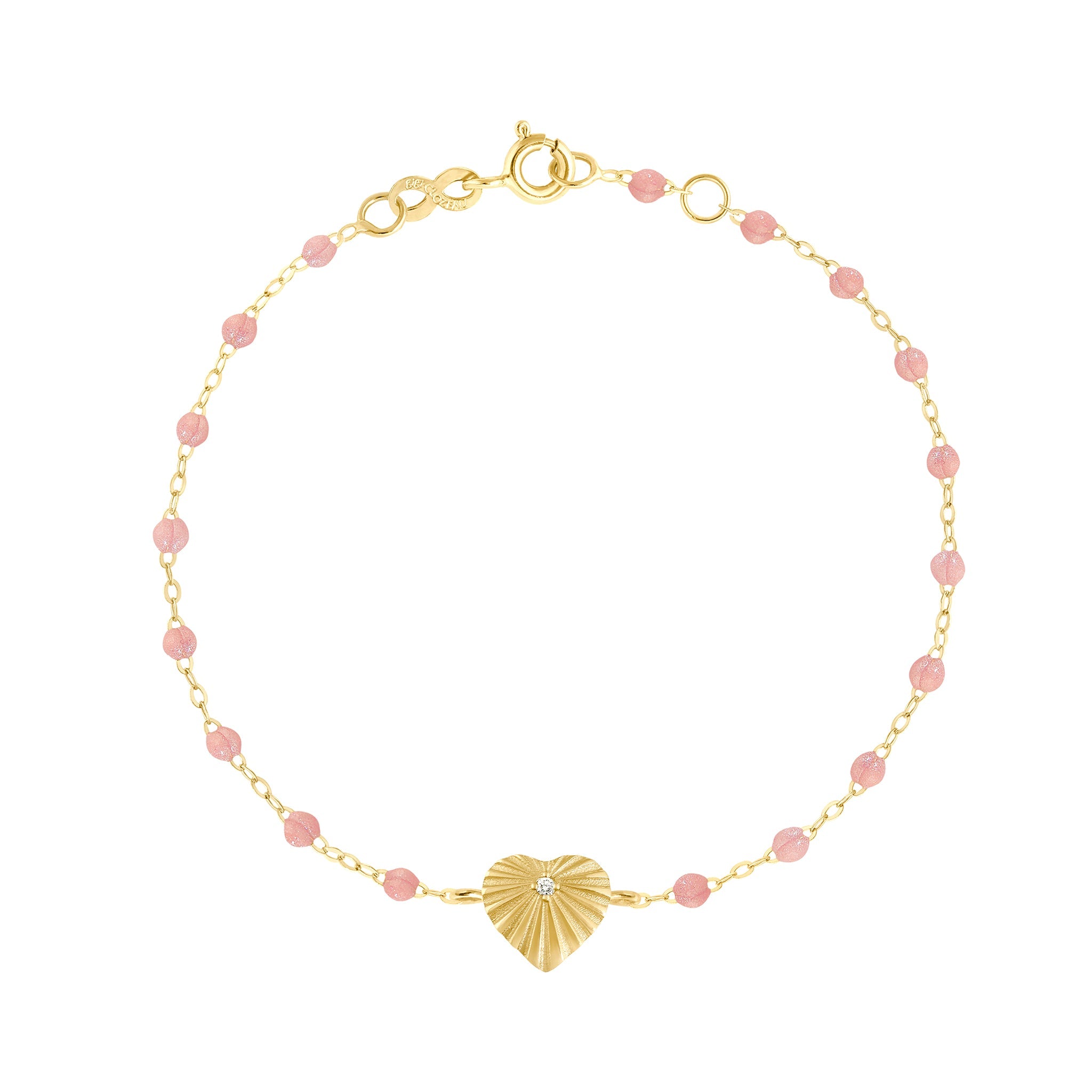 Bracelet blush Cœur Lumière, diamant, or jaune, 17 cm coeur lumière Référence :  b3lc001j6317di -1