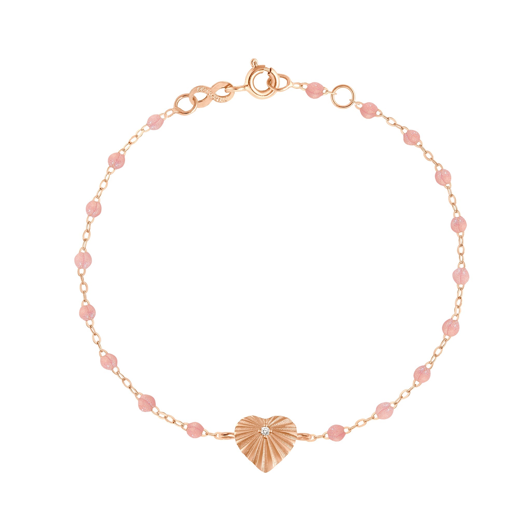 Bracelet blush Cœur Lumière, diamant, or rose, 17 cm coeur lumière Référence :  b3lc001r6317di -1