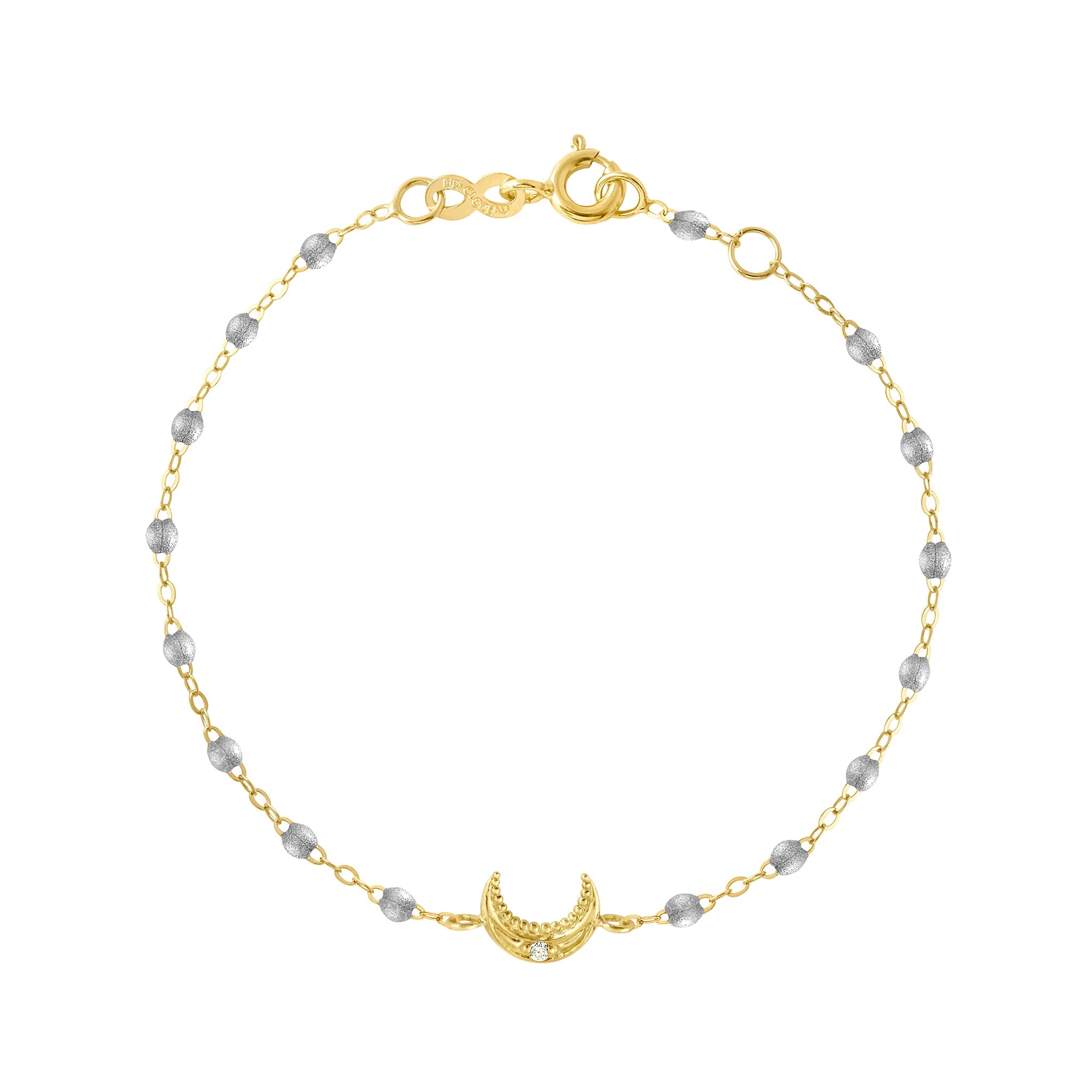 Bracelet argent Lune, diamant, or jaune, 17 cm pirate Référence :  b3lu003j1617di -1