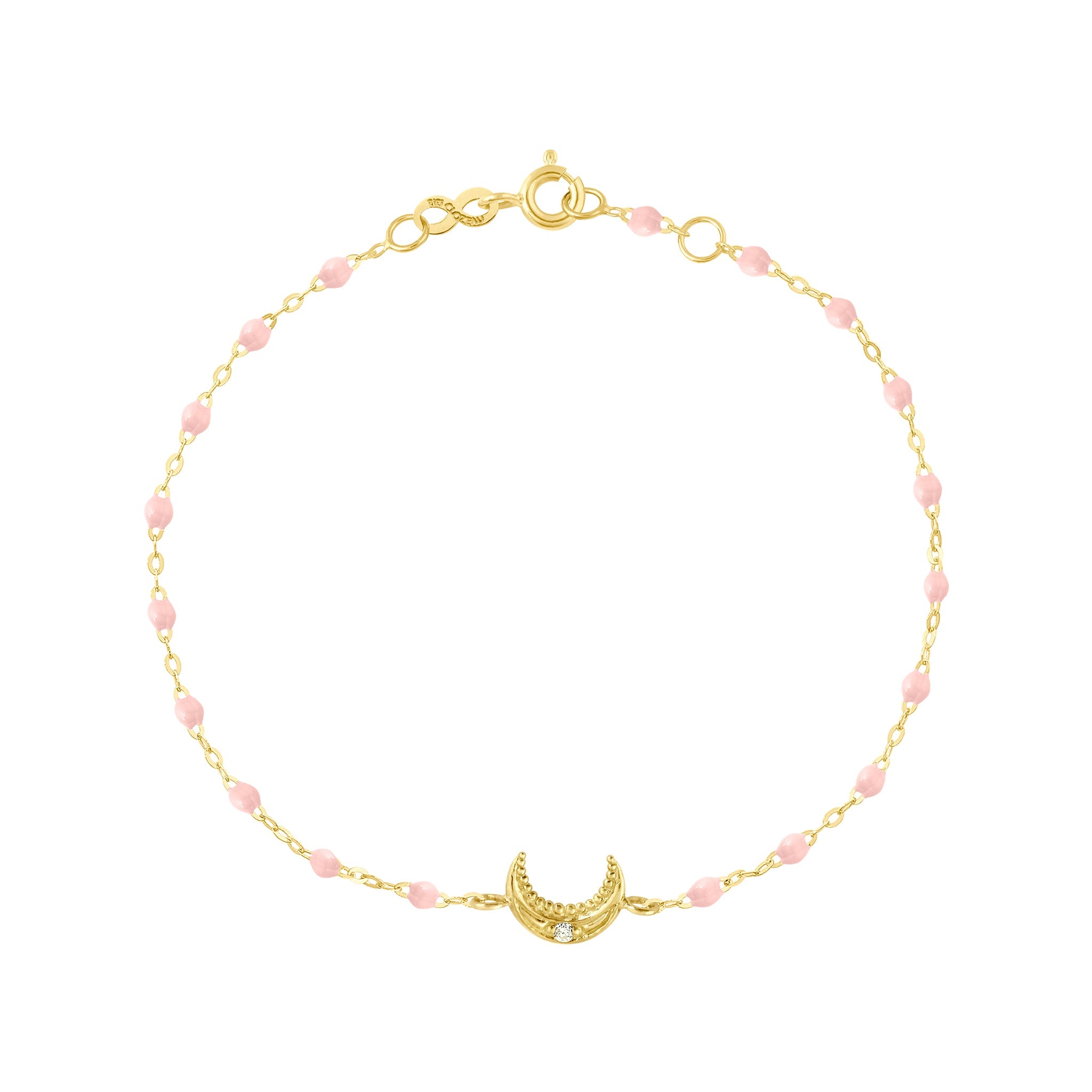 Bracelet rose bébé Lune, diamant, or jaune, 17 cm pirate Référence :  b3lu003j2817di -1