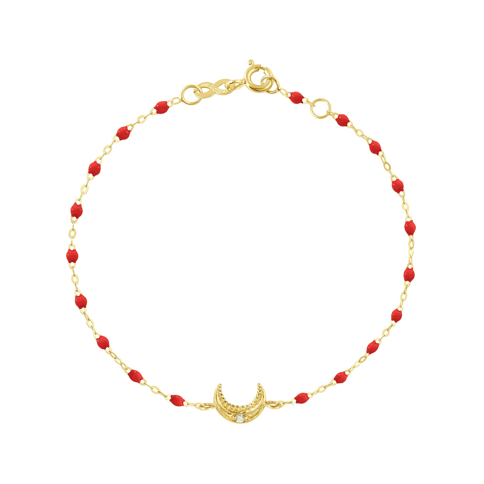 Bracelet coquelicot Lune, diamant, or jaune, 17 cm pirate Référence :  b3lu003j3117di -1