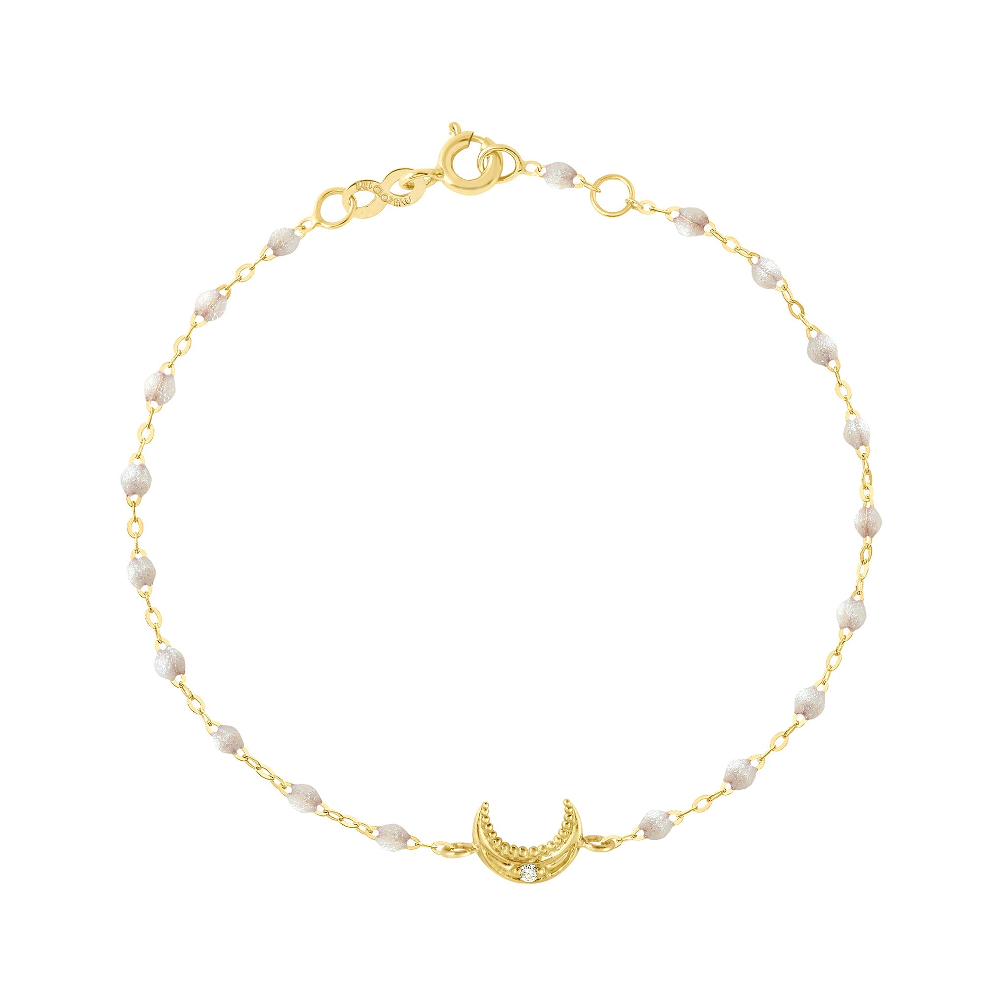 Bracelet opale Lune, diamant, or jaune, 17 cm pirate Référence :  b3lu003j6117di -1