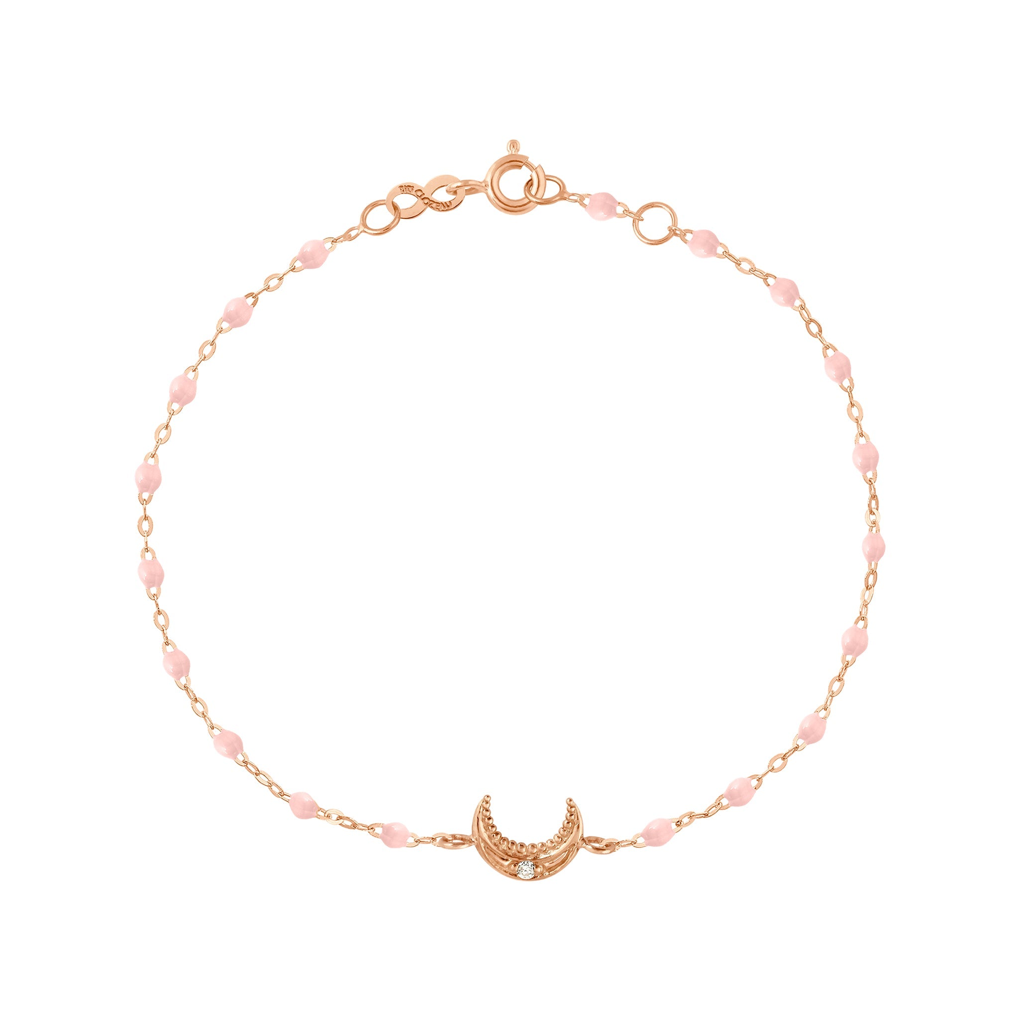 Bracelet rose bébé Lune, diamant, or rose, 17 cm pirate Référence :  b3lu003r2817di -1