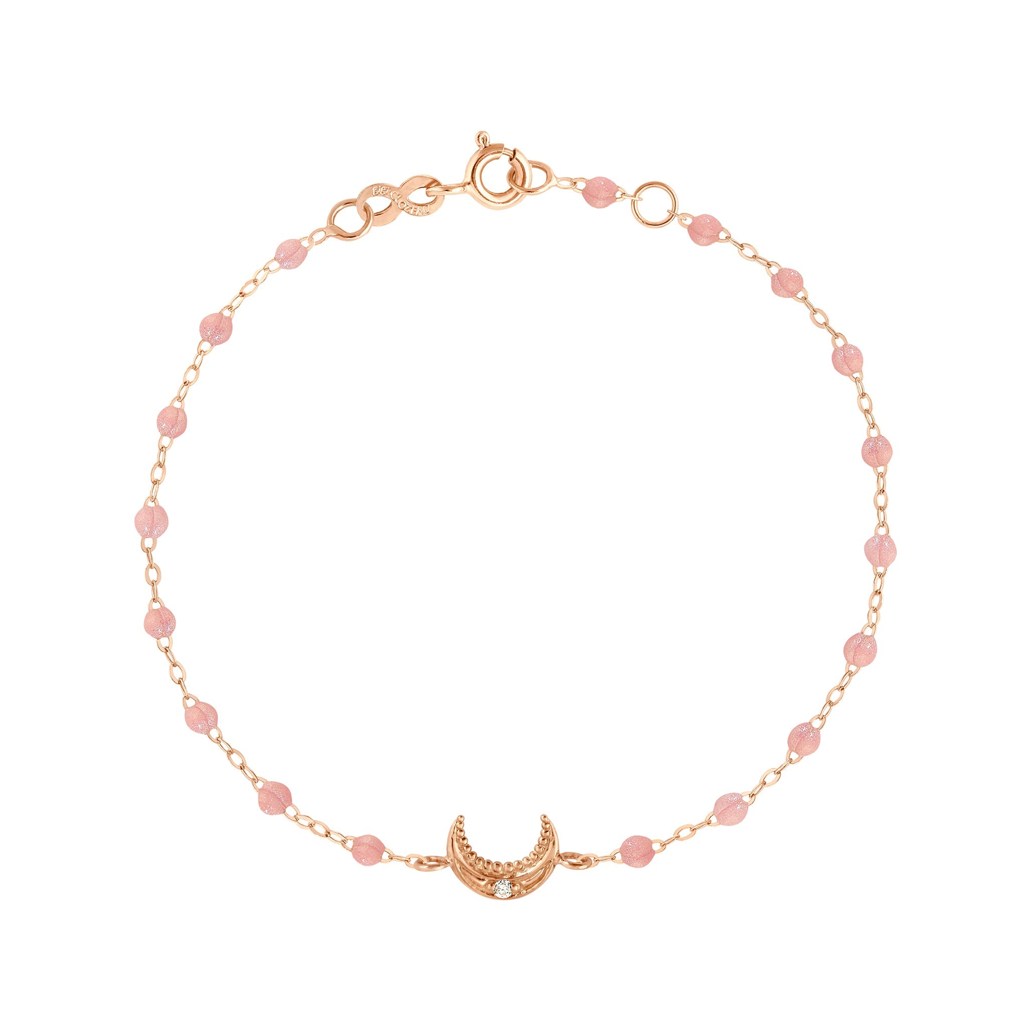 Bracelet blush Lune, diamant, or rose, 17 cm pirate Référence :  b3lu003r6317di -1