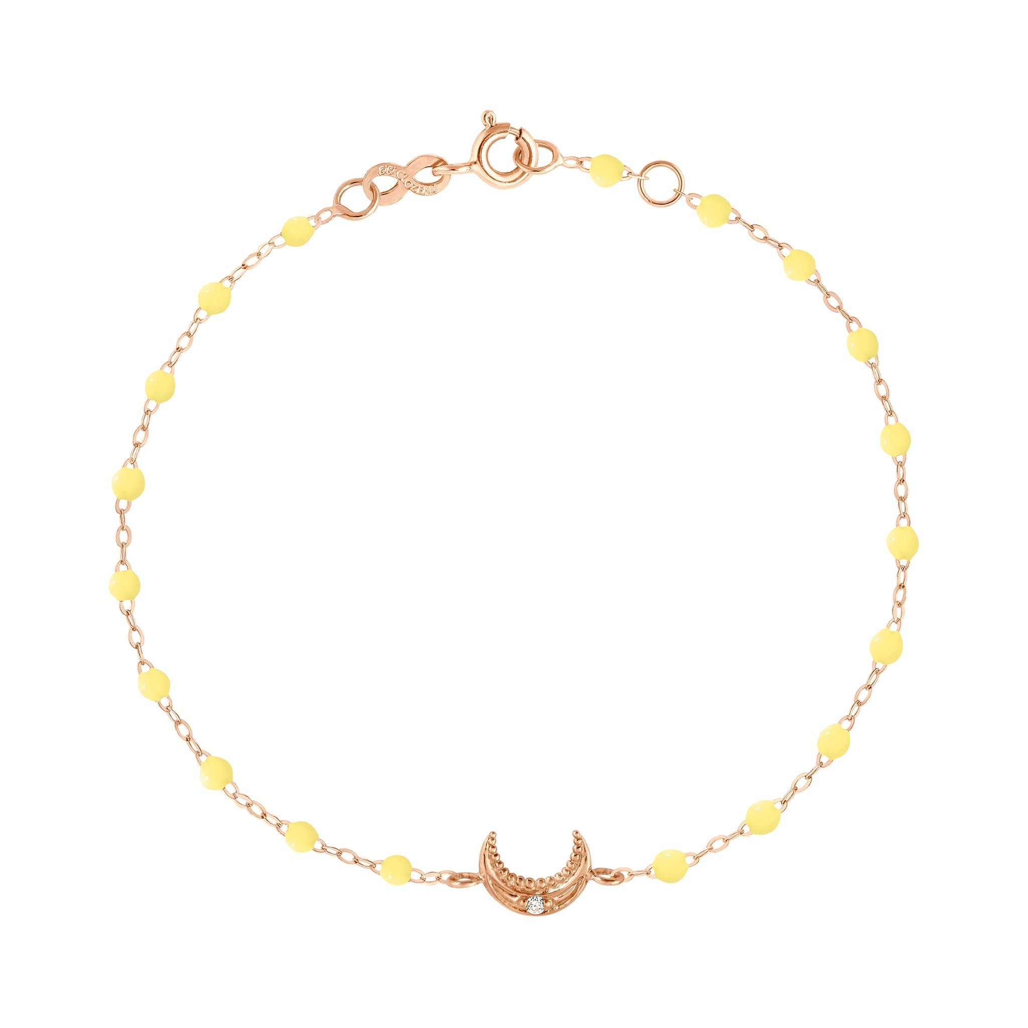 Bracelet mimosa Lune, diamant, or rose, 17 cm pirate Référence :  b3lu003r6417di -1