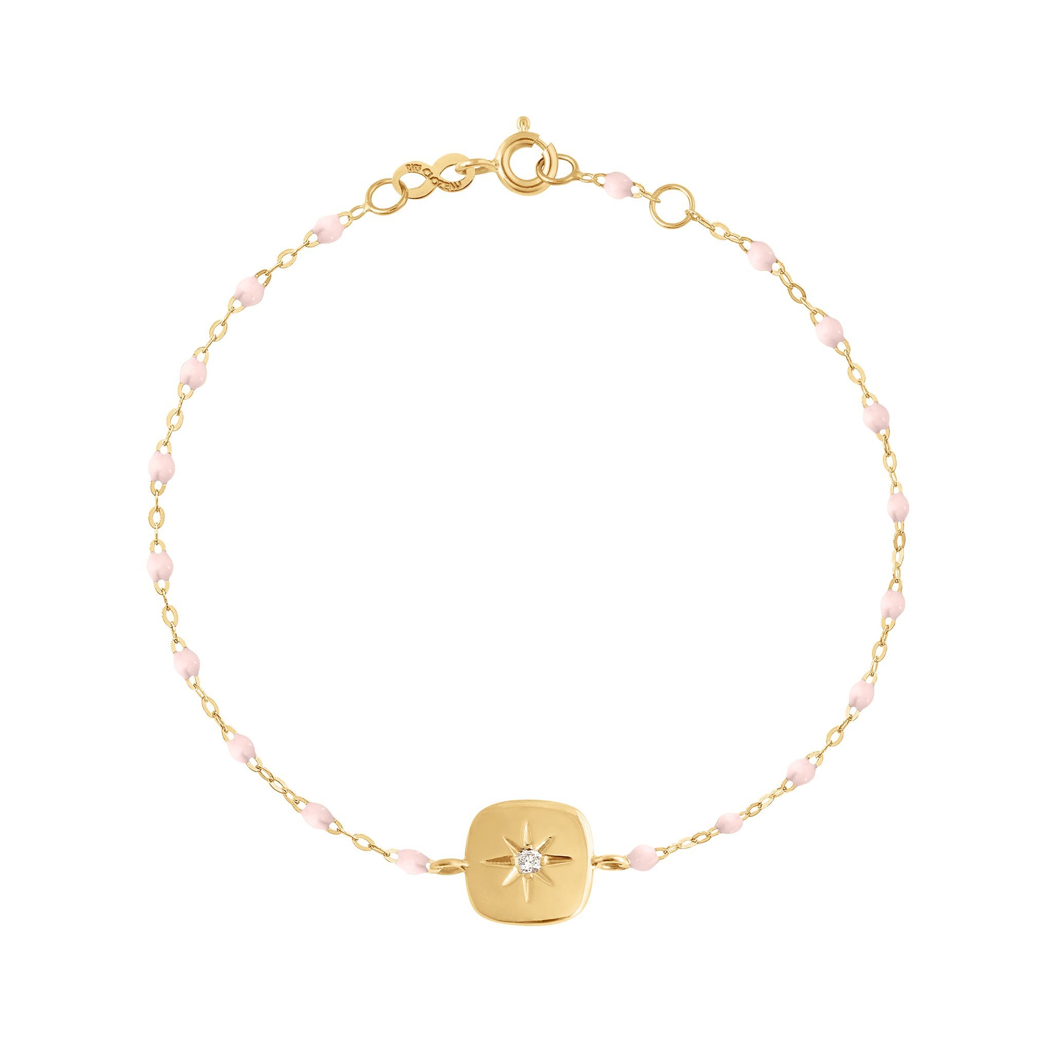 Bracelet rose bébé Miss Gigi, diamant, or jaune, 17 cm miss gigi Référence :  b3mg001j2817di -1