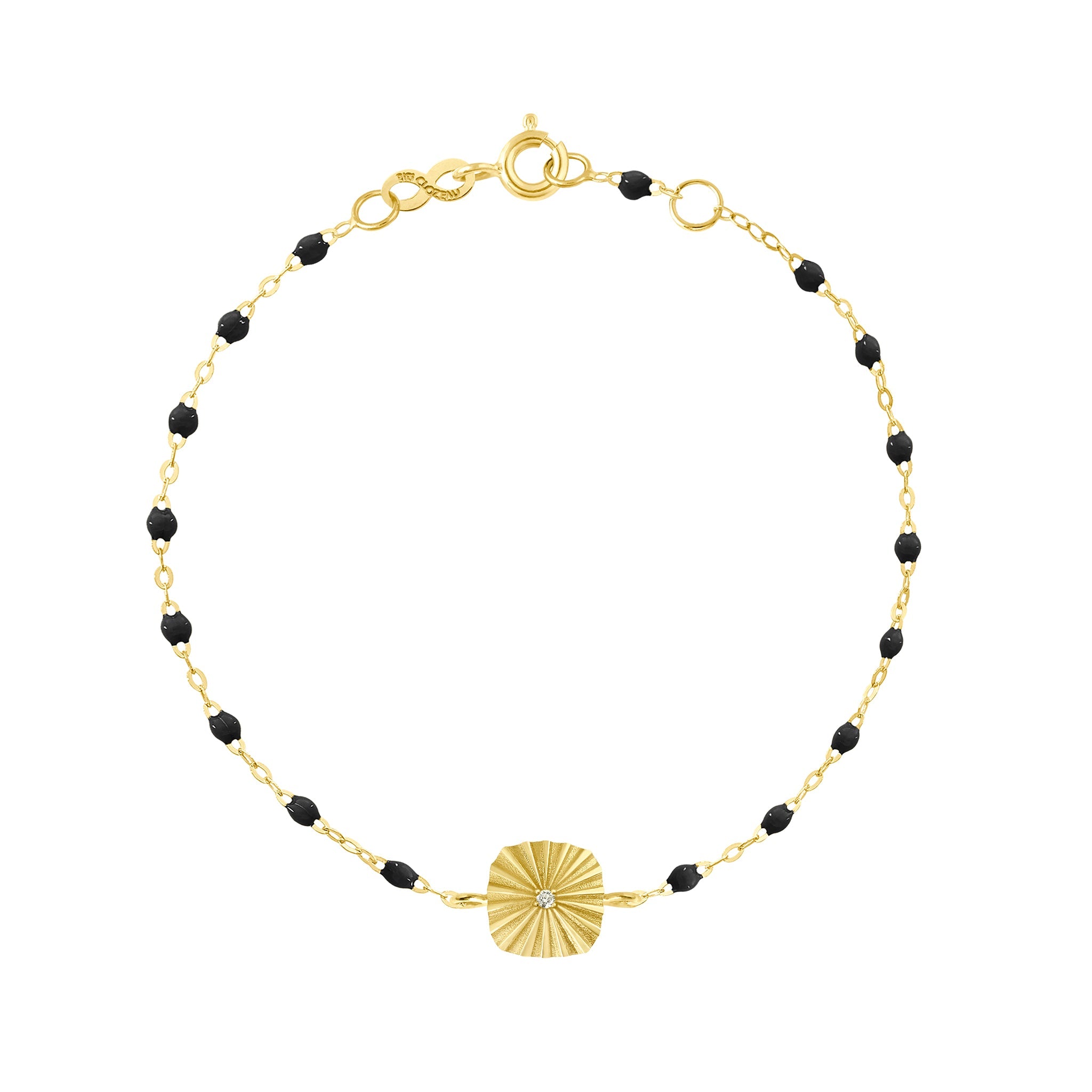 Bracelet noir Miss Lumière diamant, or jaune, 17 cm miss lumière Référence :  b3ml001j2017di -1