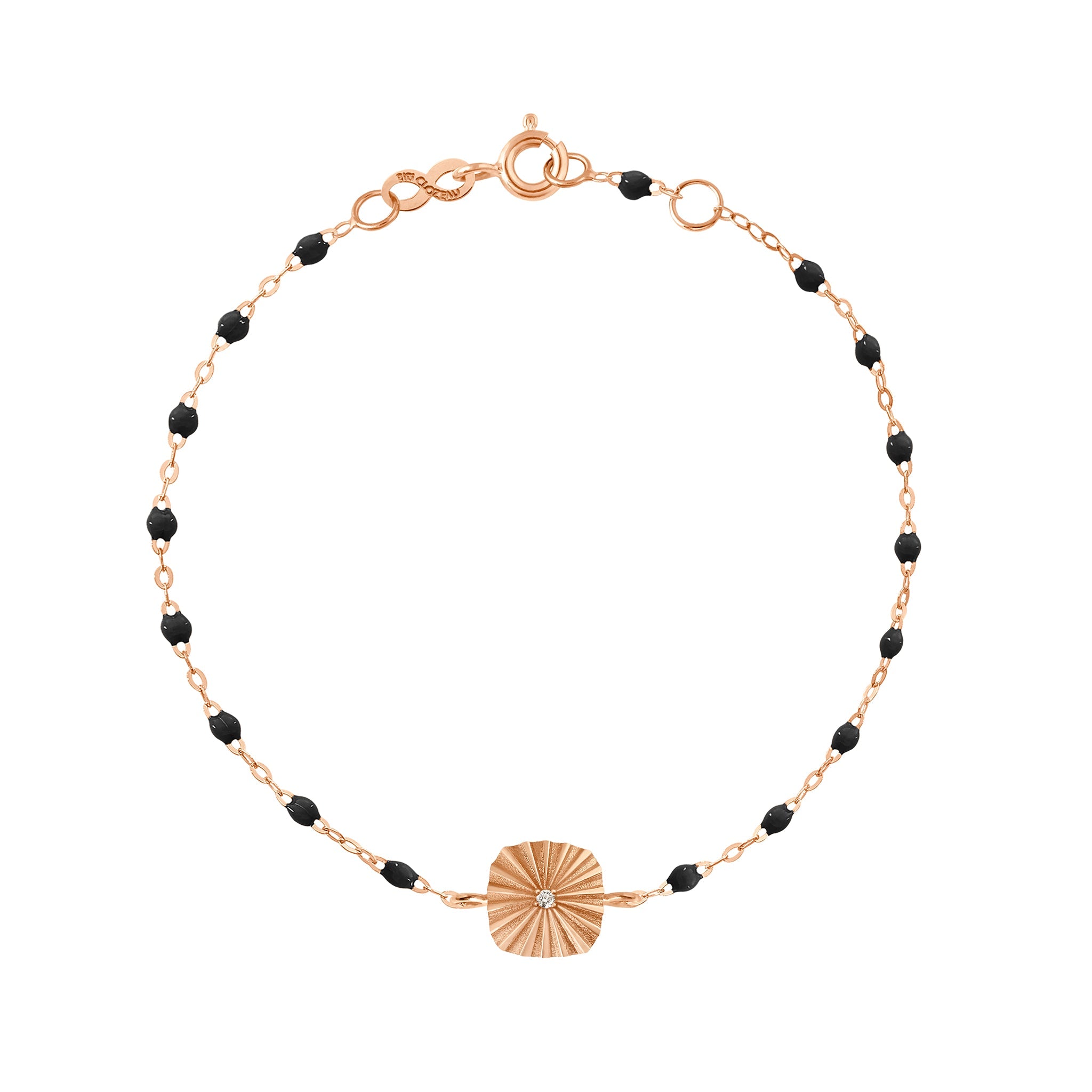 Bracelet noir Miss Lumière diamant, or rose, 17 cm miss lumière Référence :  b3ml001r2017di -1