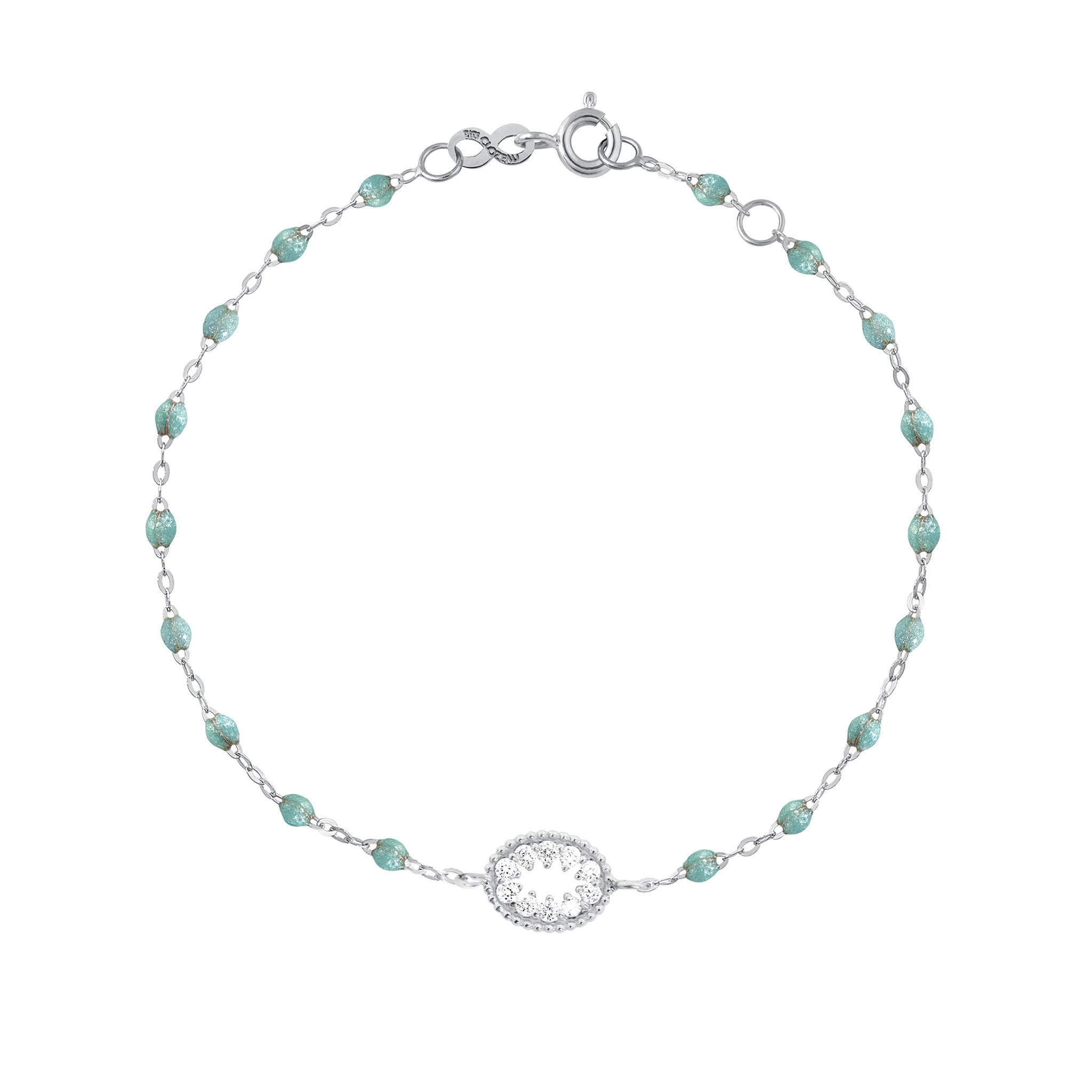 Bracelet glacier Oeil de Pirate, diamants, or blanc, 17 cm