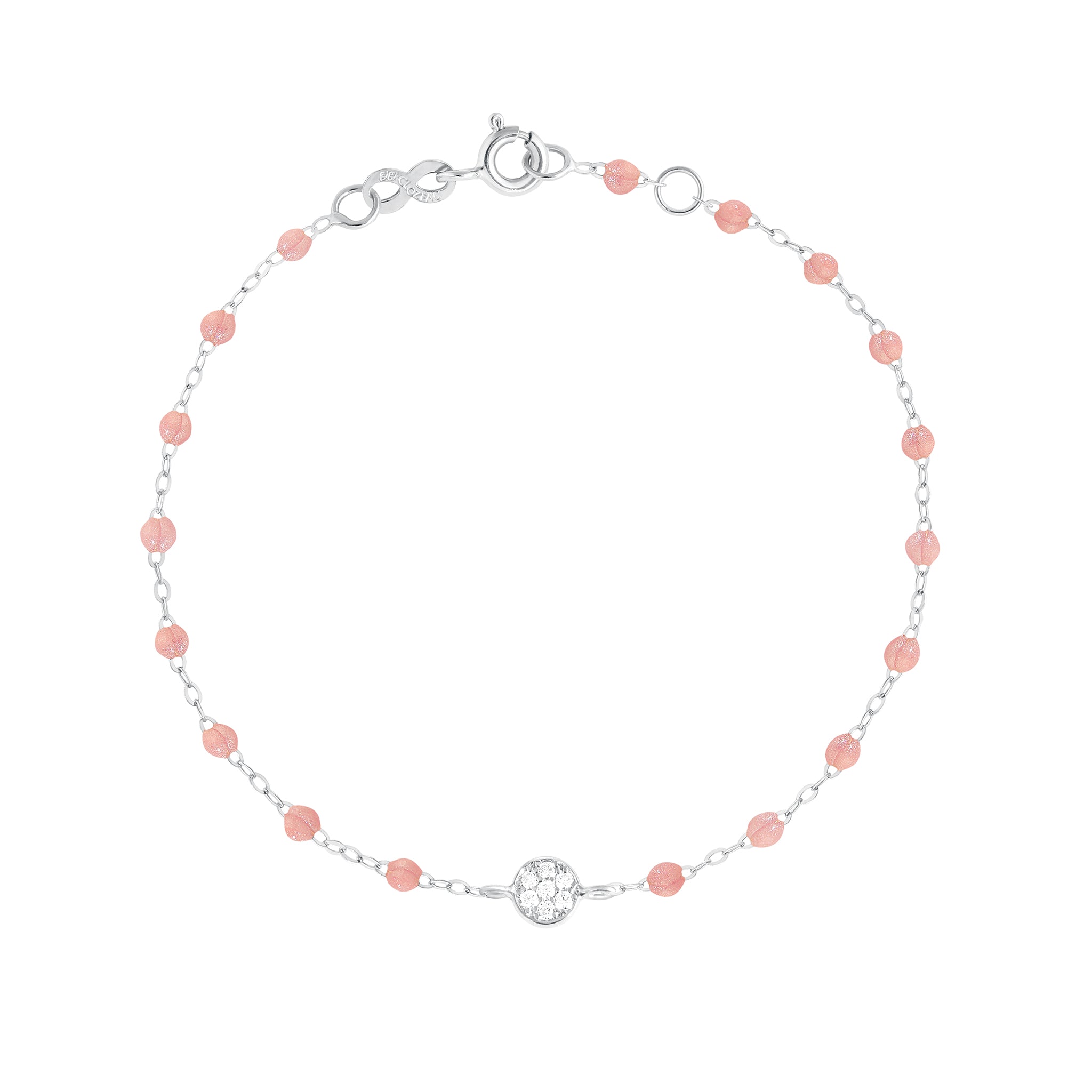 Bracelet blush Puce diamants, or blanc, 17 cm pirate Référence :  b3pu002g6317di -1