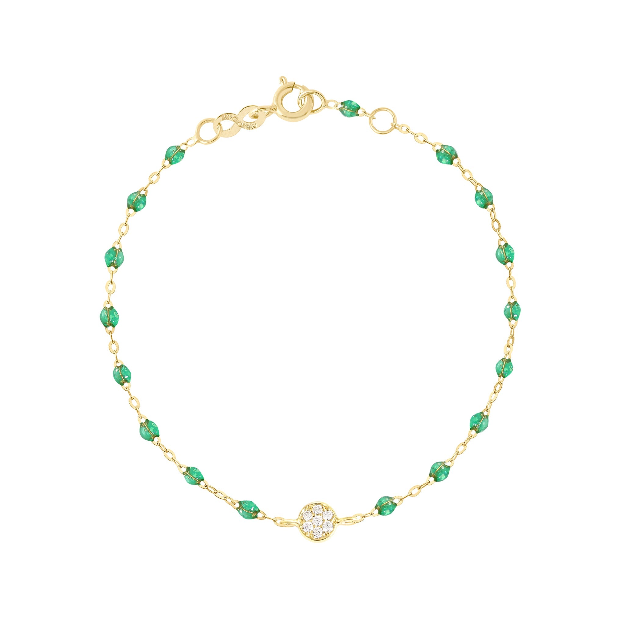 Bracelet menthe Puce diamants, or jaune, 17 cm pirate Référence :  b3pu002j6017di -1