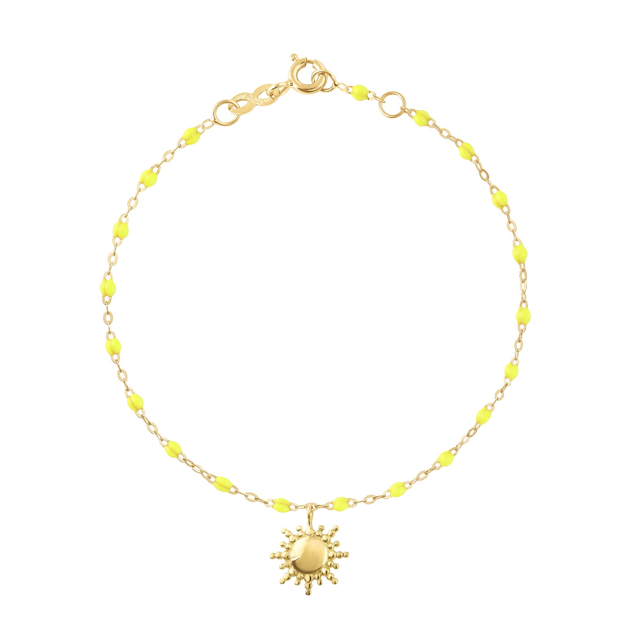 Bracelet jaune fluo Soleil, or jaune, 17 cm