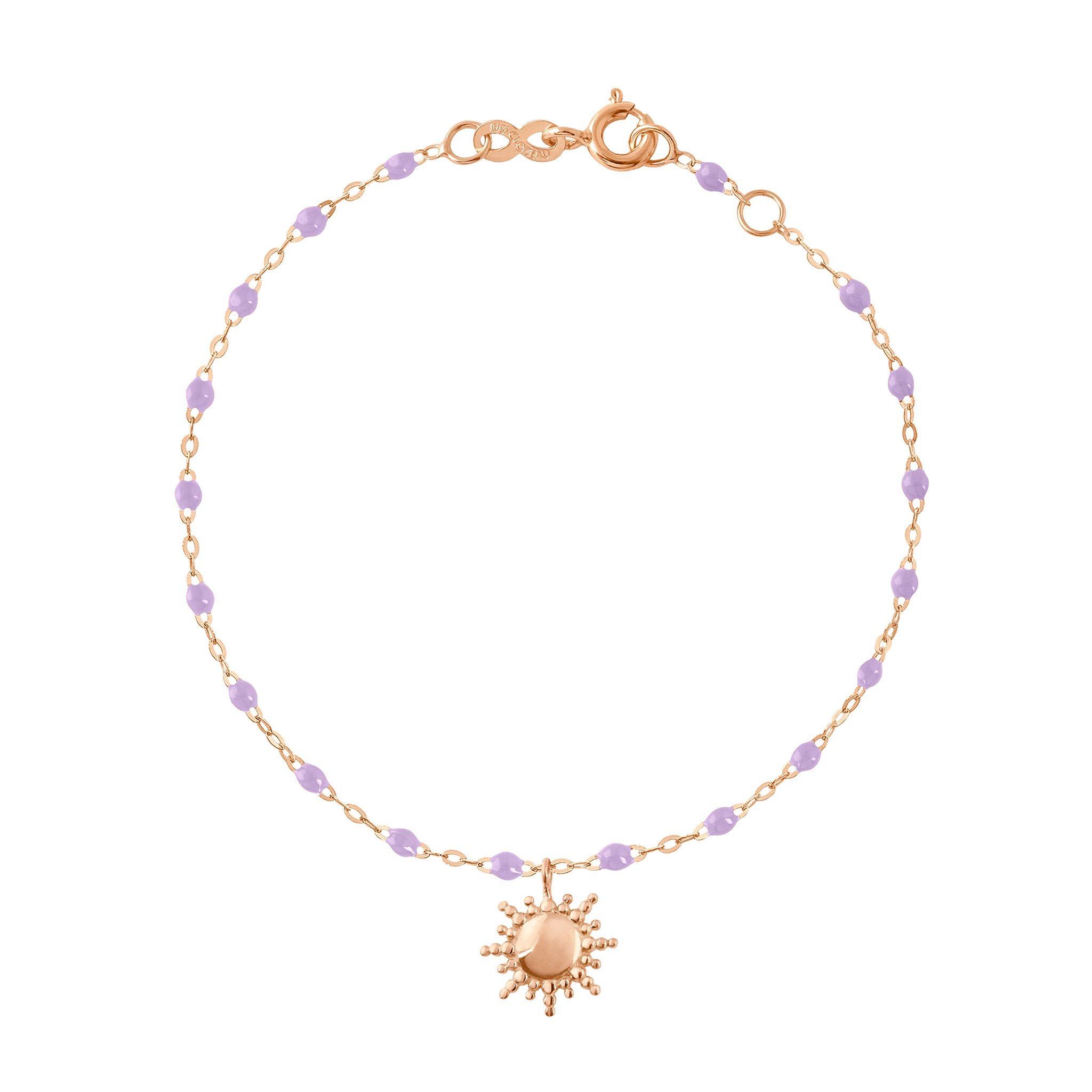 Bracelet parme Soleil, or rose, 17 cm