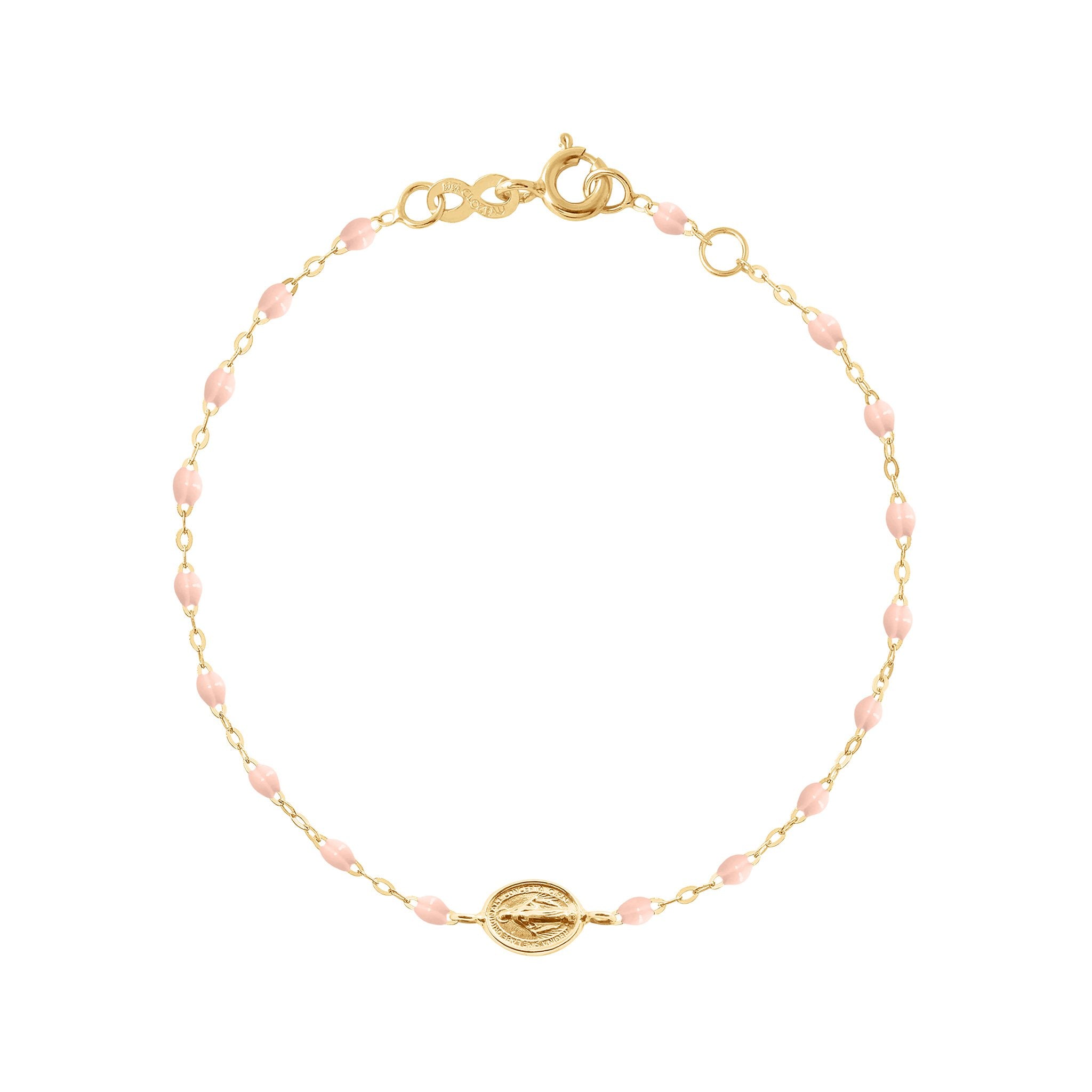 Bracelet rose bébé Madone or jaune, 17 cm