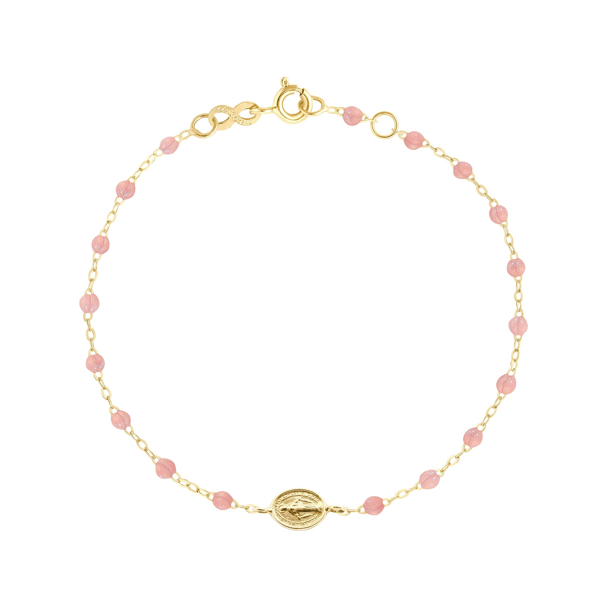 Bracelet blush Madone or jaune, 17 cm