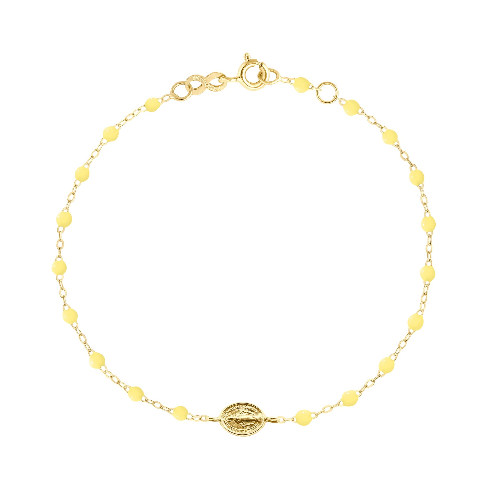 Bracelet mimosa Madone, or jaune, 17 cm