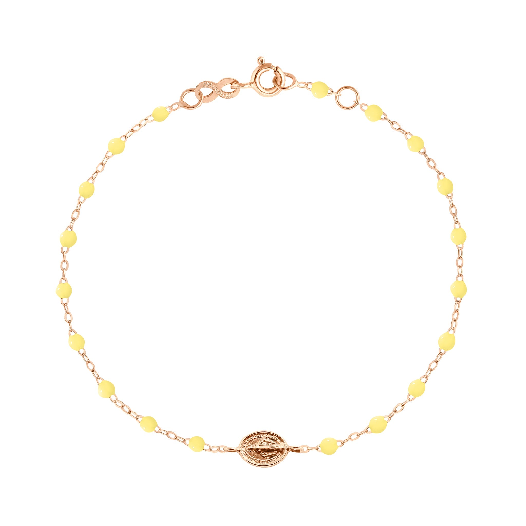 Bracelet mimosa Madone, or rose, 17 cm