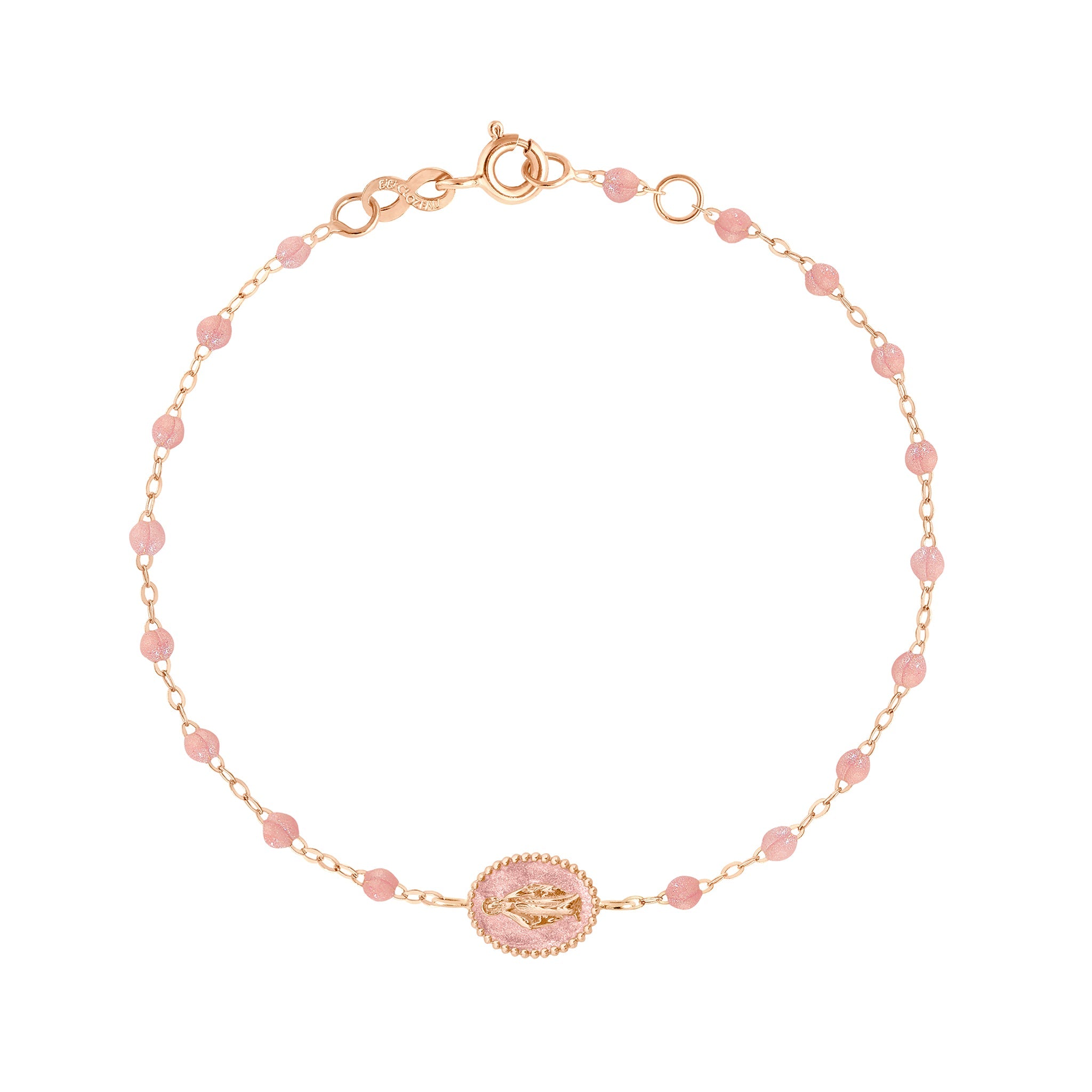 Bracelet Madone résine blush, or rose, 17 cm