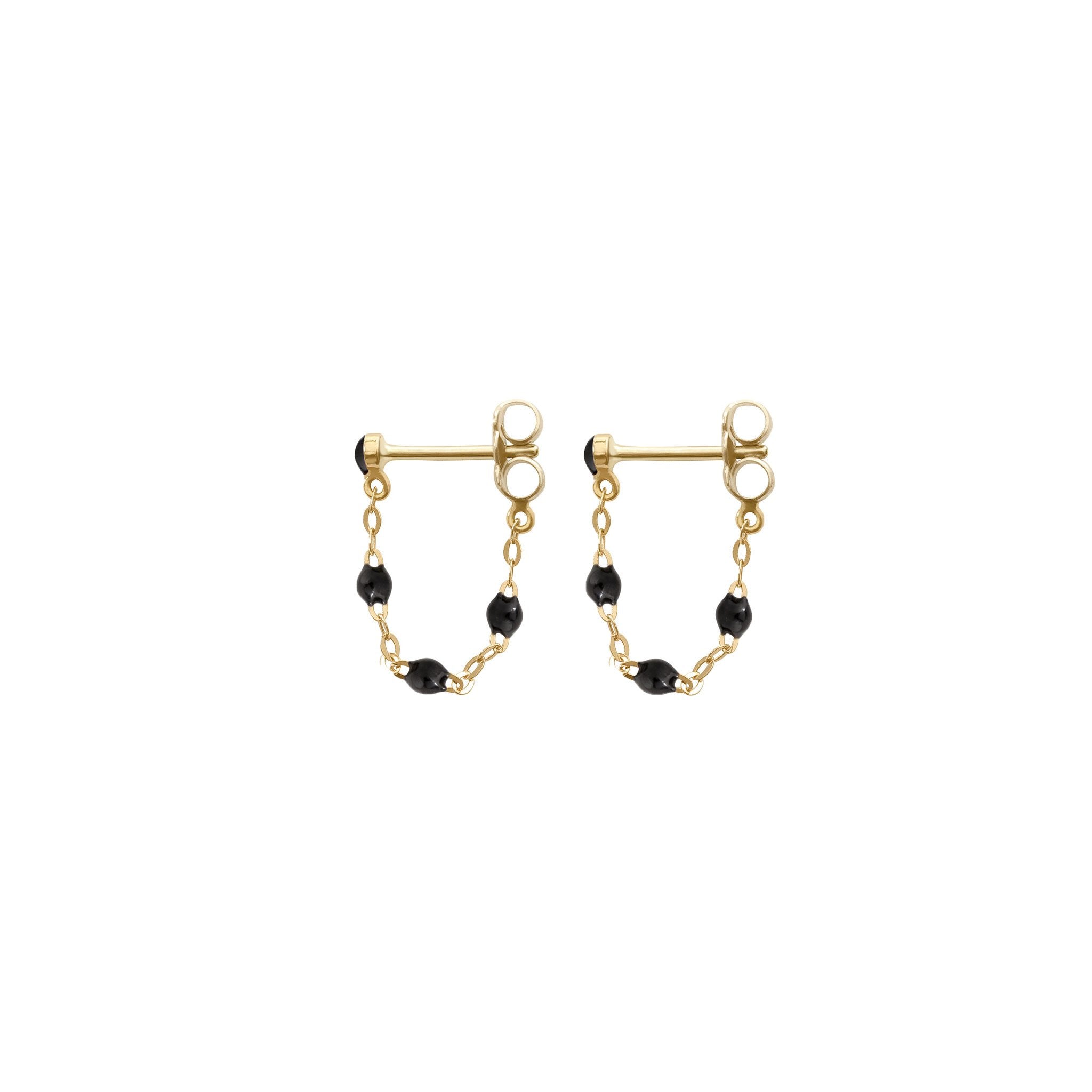 Boucles d'oreilles noire Classique Gigi, or jaune