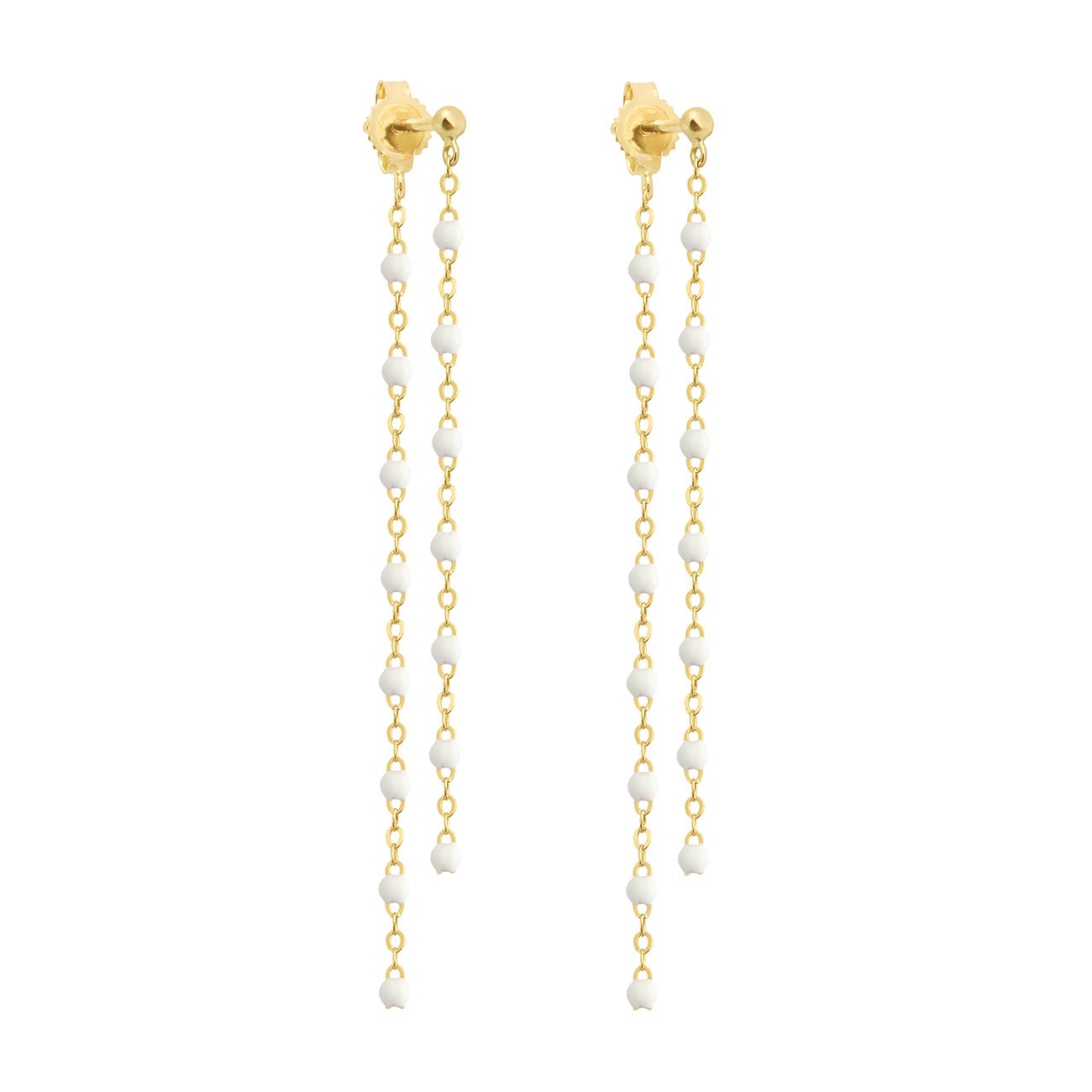 Boucles d'oreilles Dansantes Classique Gigi blanche, or jaune classique gigi Référence :  b4gi003j01xxxx -1