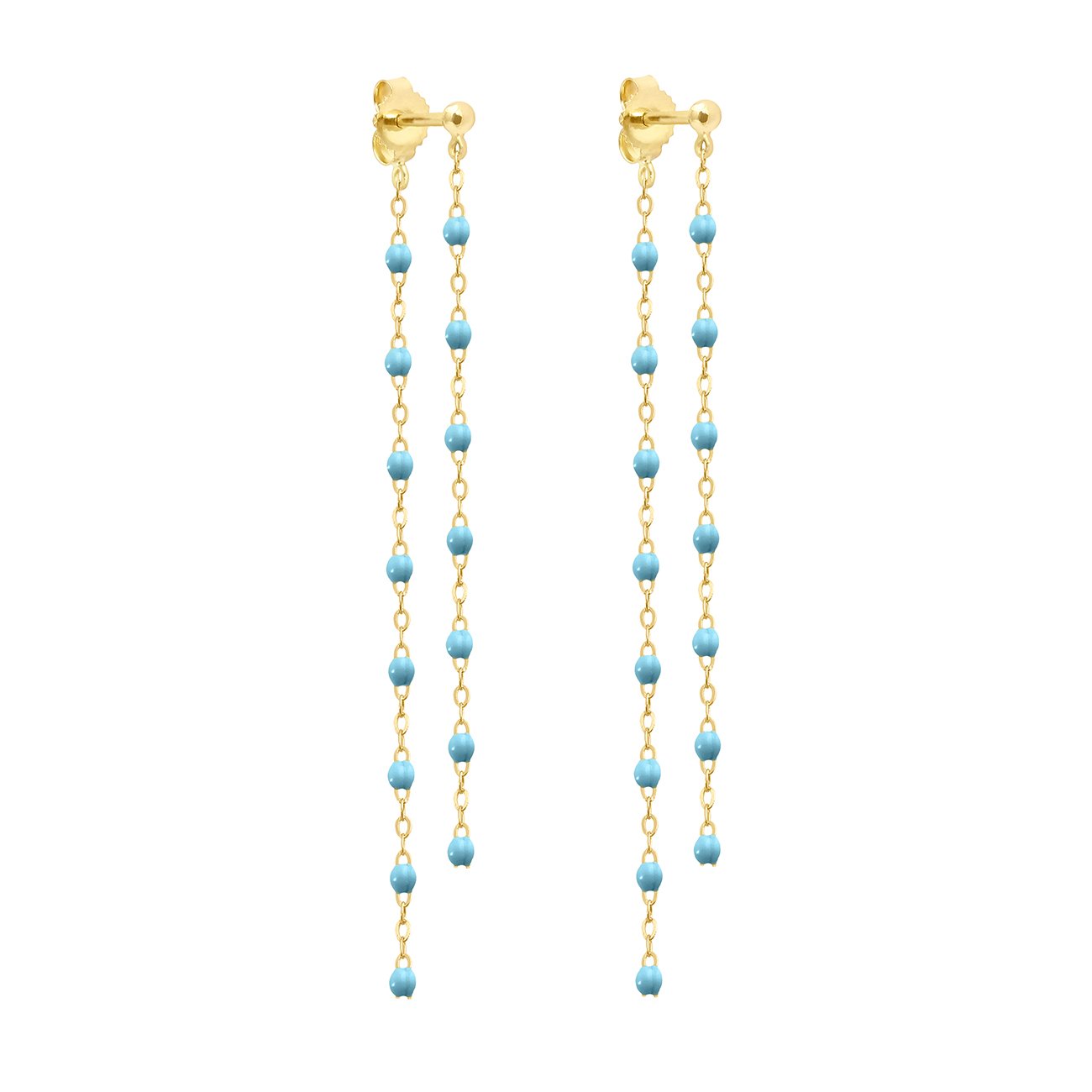 Boucles d'oreilles Dansantes Classique Gigi turquoise, or jaune classique gigi Référence :  b4gi003j34xxxx -1