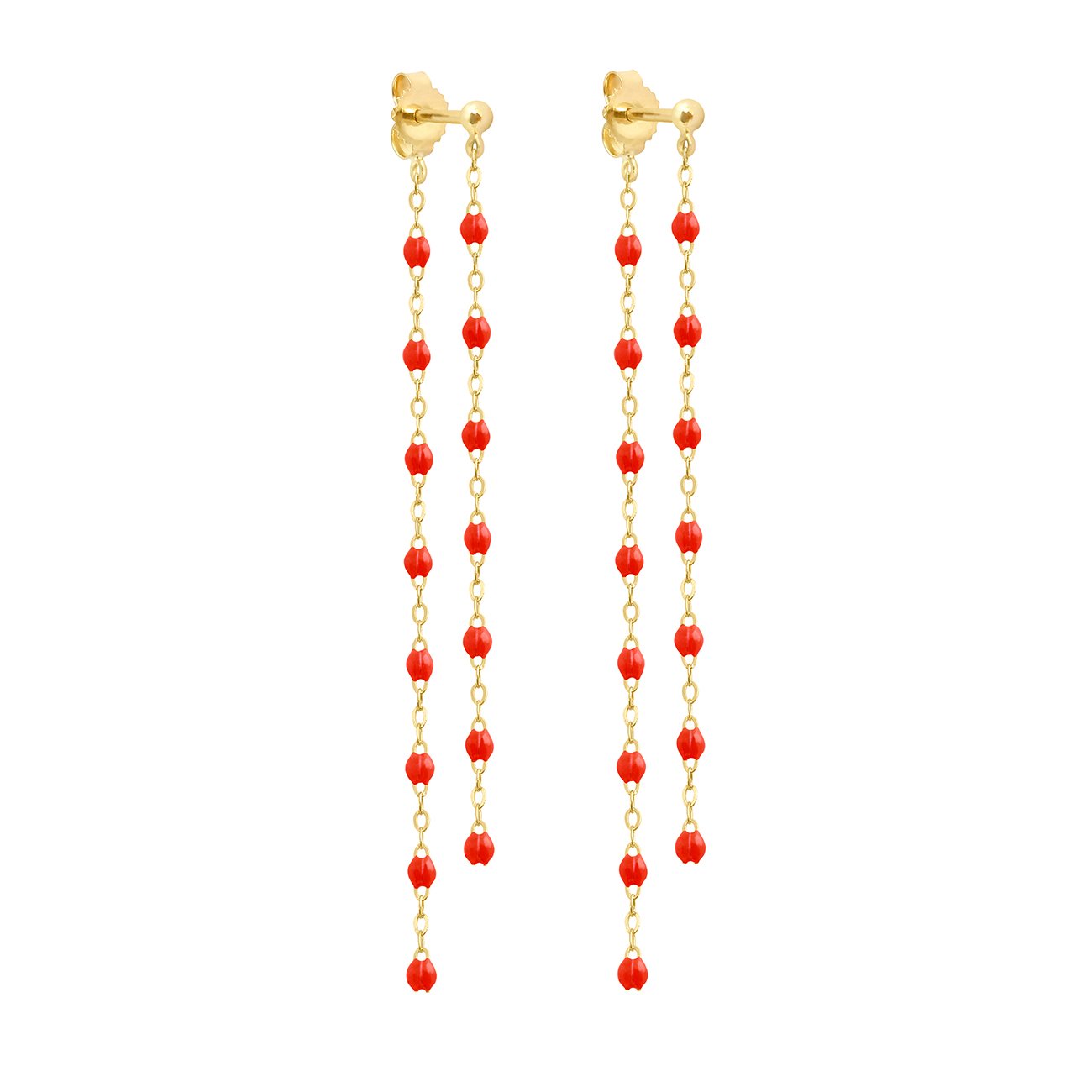 Boucles d'oreilles Dansantes Classique Gigi corail, or jaune classique gigi Référence :  b4gi003j58xxxx -1