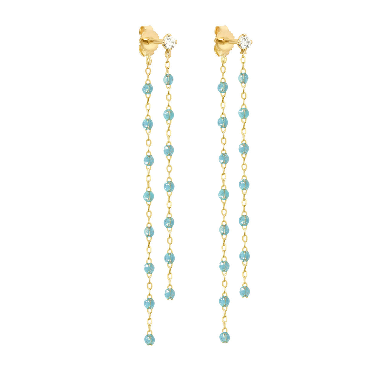 Boucles d'oreilles Dansantes Classique Gigi aqua, diamants, or jaune classique gigi Référence :  b4gi003j62xxdi -1